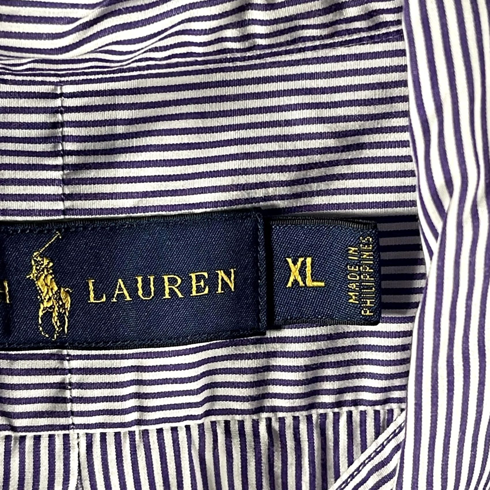 Ralph Lauren Ralph Lauren Shirt Mens XL Purple White Striped Button-Down Oxford Size US XL / EU 56 / 4 - 5 Thumbnail