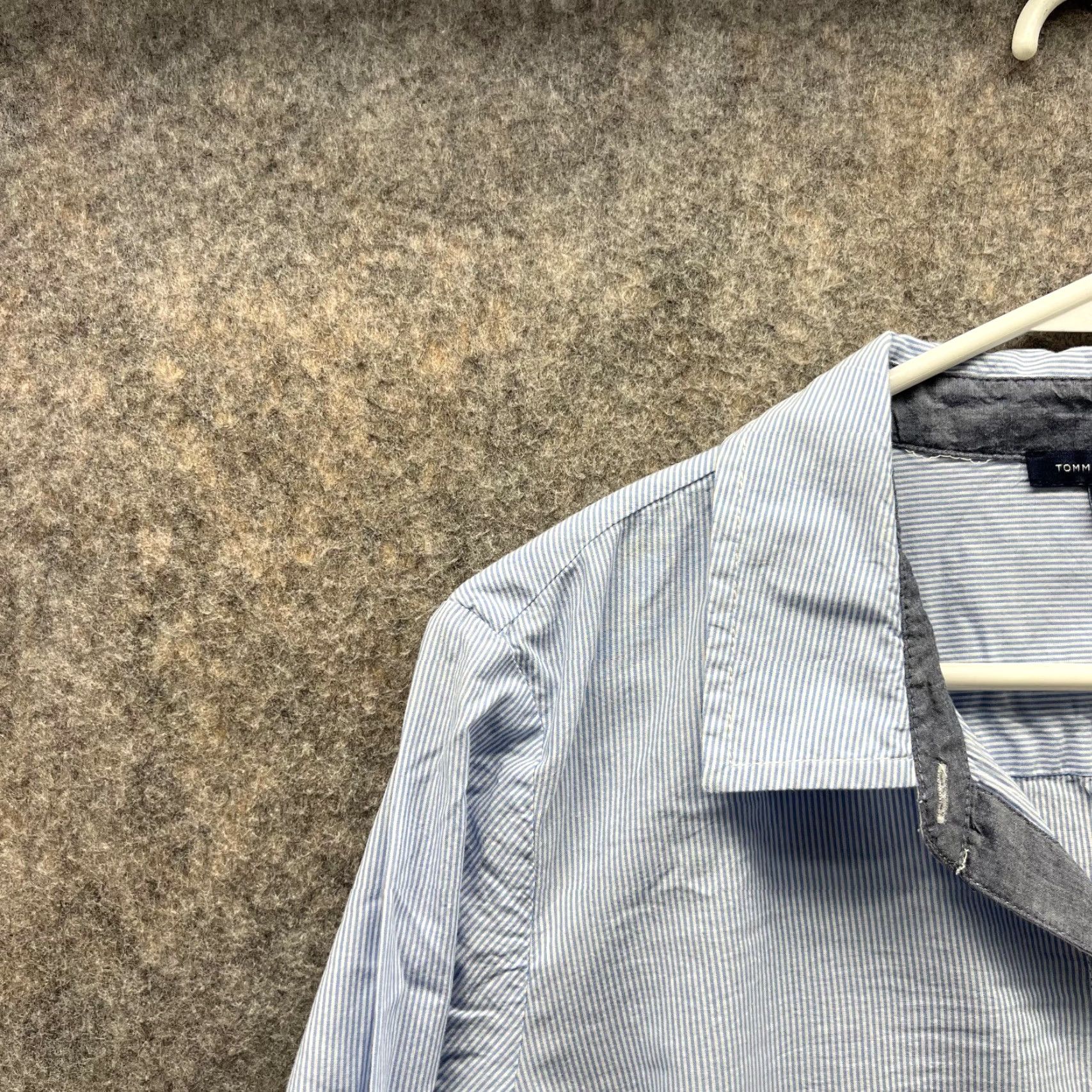 Tommy Hilfiger Tommy Hilfiger Shirt Women Medium Blue Striped Button-Down Collared Casual Preppy Timewear All Seasons Vintage: No Size M / US 6-8 / IT 42-44 - 3 Thumbnail