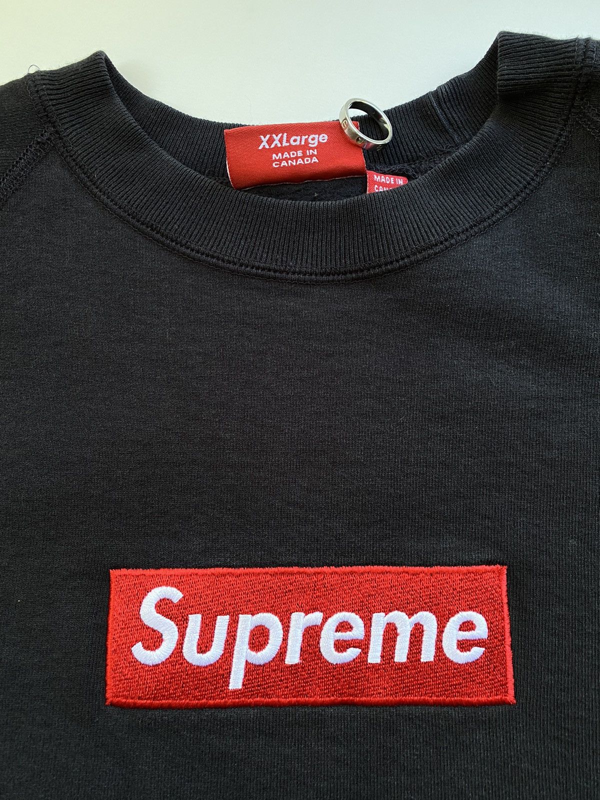 Supreme Supreme 2005 Red on Black Box Logo Crewneck XXL | Grailed