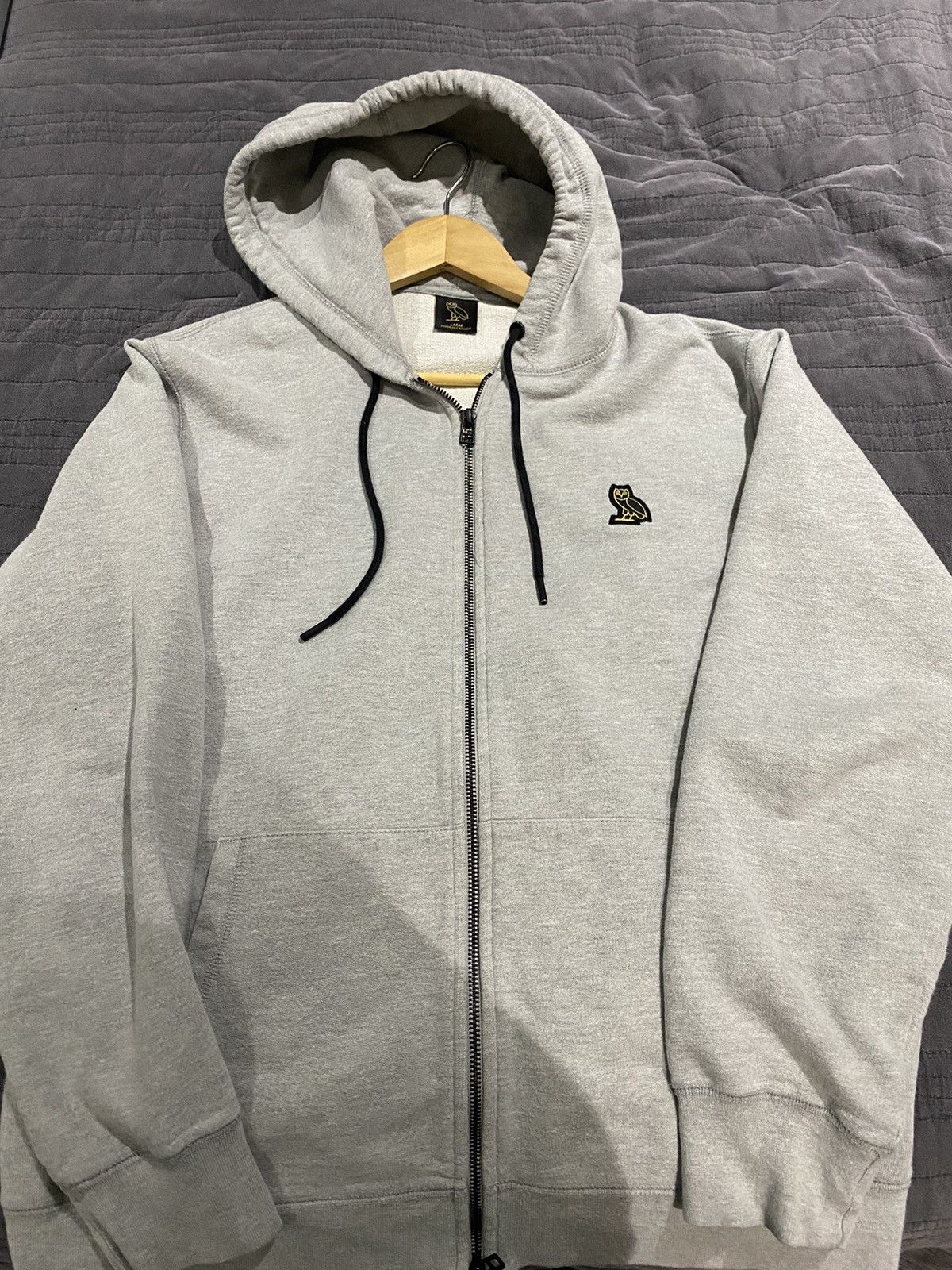 image of Octobers Very Own 2018 Ovo Essentials Zip Hoodie in Grey, Men's (Size Large)