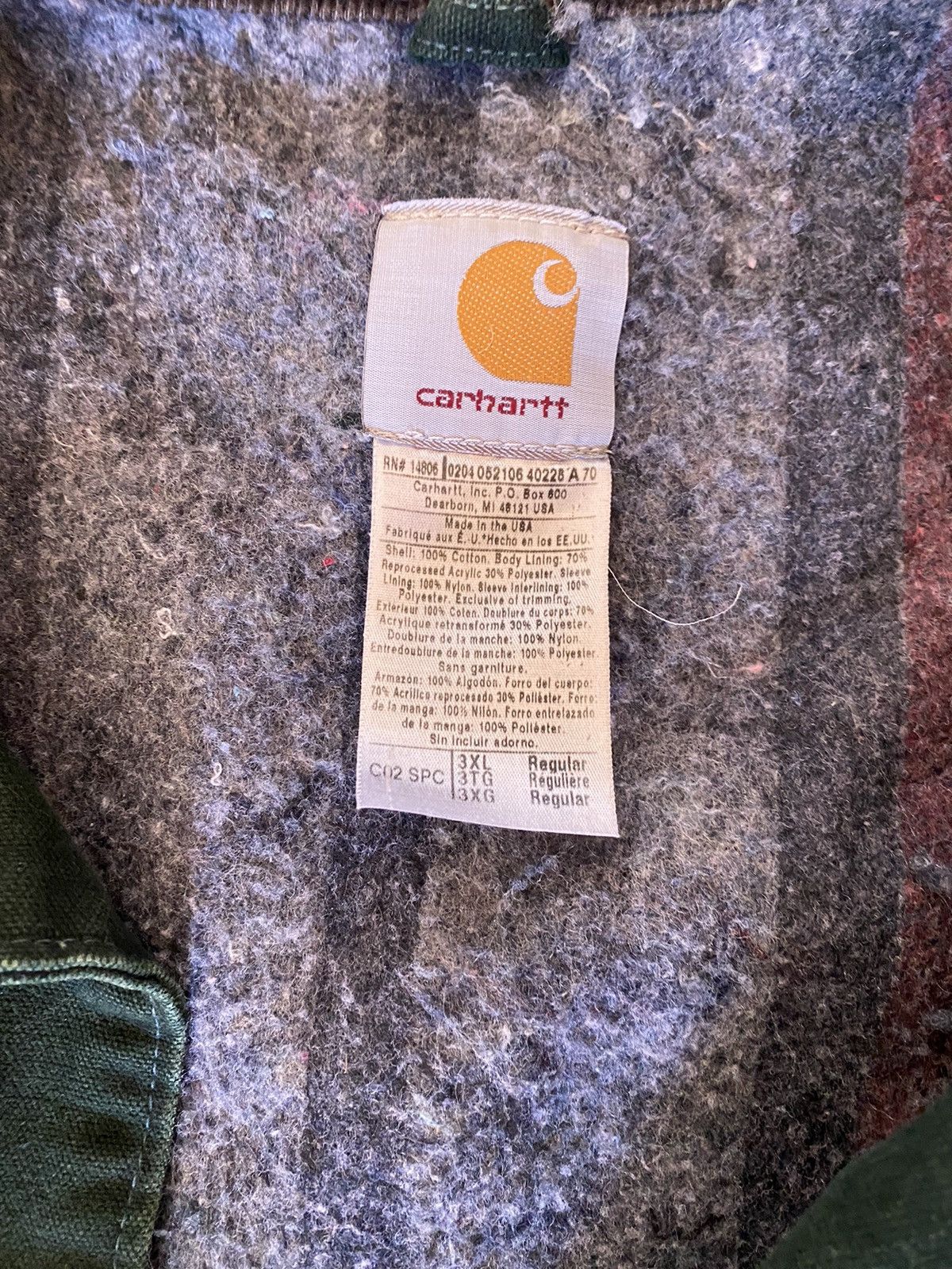 Carhartt × Vintage Carhartt Vintage Blanket-Lined Chore Coat Size US XXL / EU 58 / 5 - 2 Thumbnail
