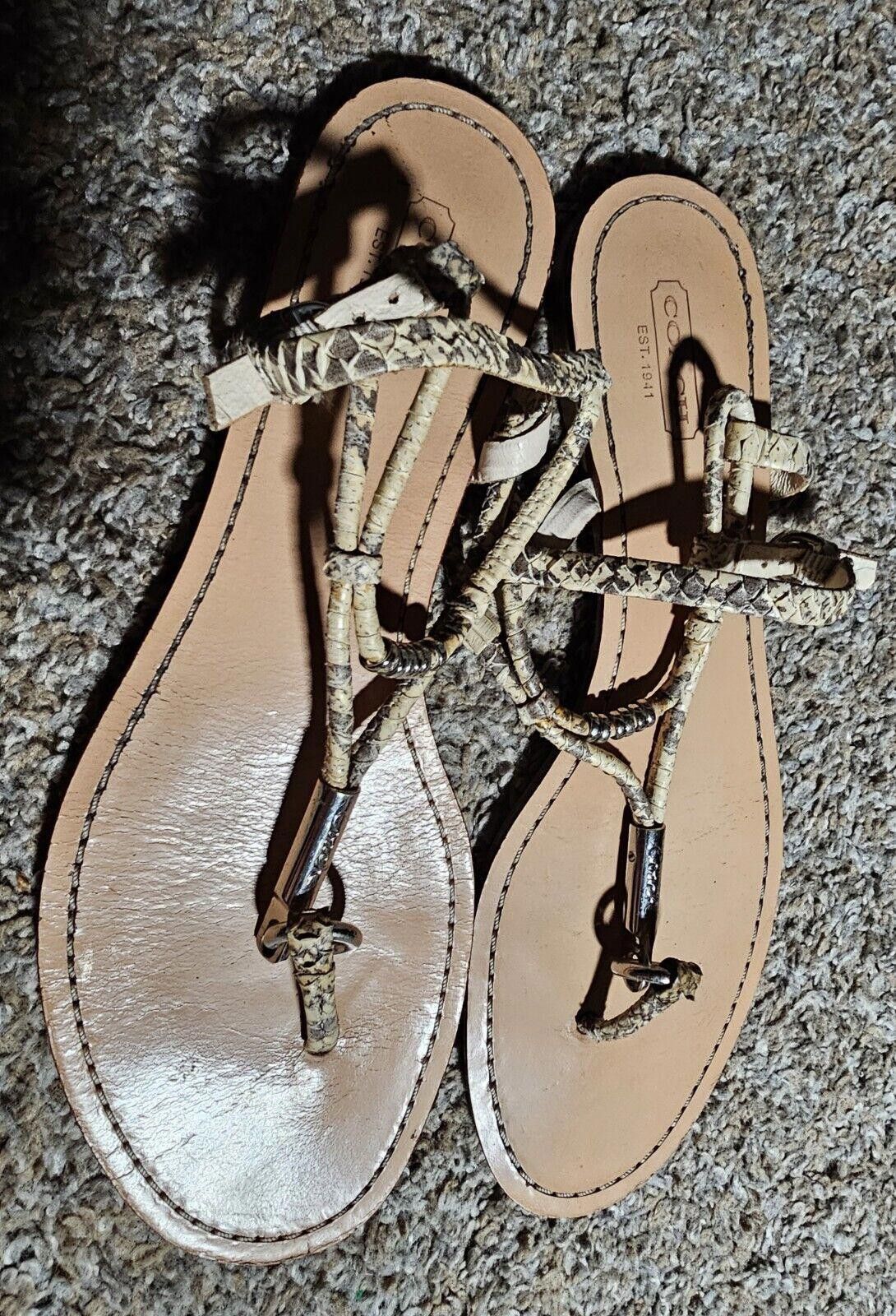 Coach Coach Opal Print Snake T-Strap Sandal SEE MEASUREMENT Size US 10 / IT 40 - 1 Thumbnail