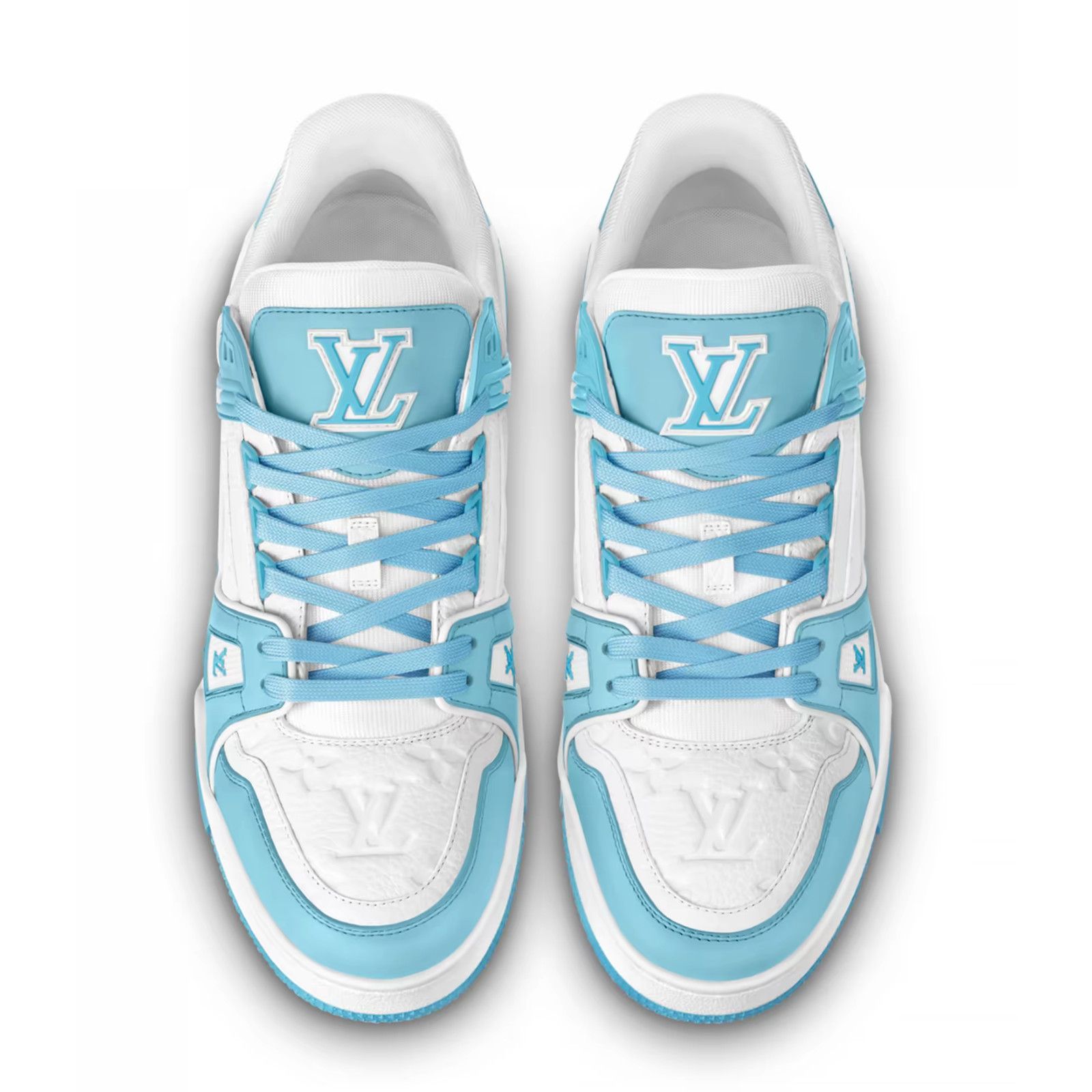 Louis Vuitton Louis Vuitton Sky Blue Empreinte White Leather Low Trainer Size US 10 / EU 43 - 10 Thumbnail