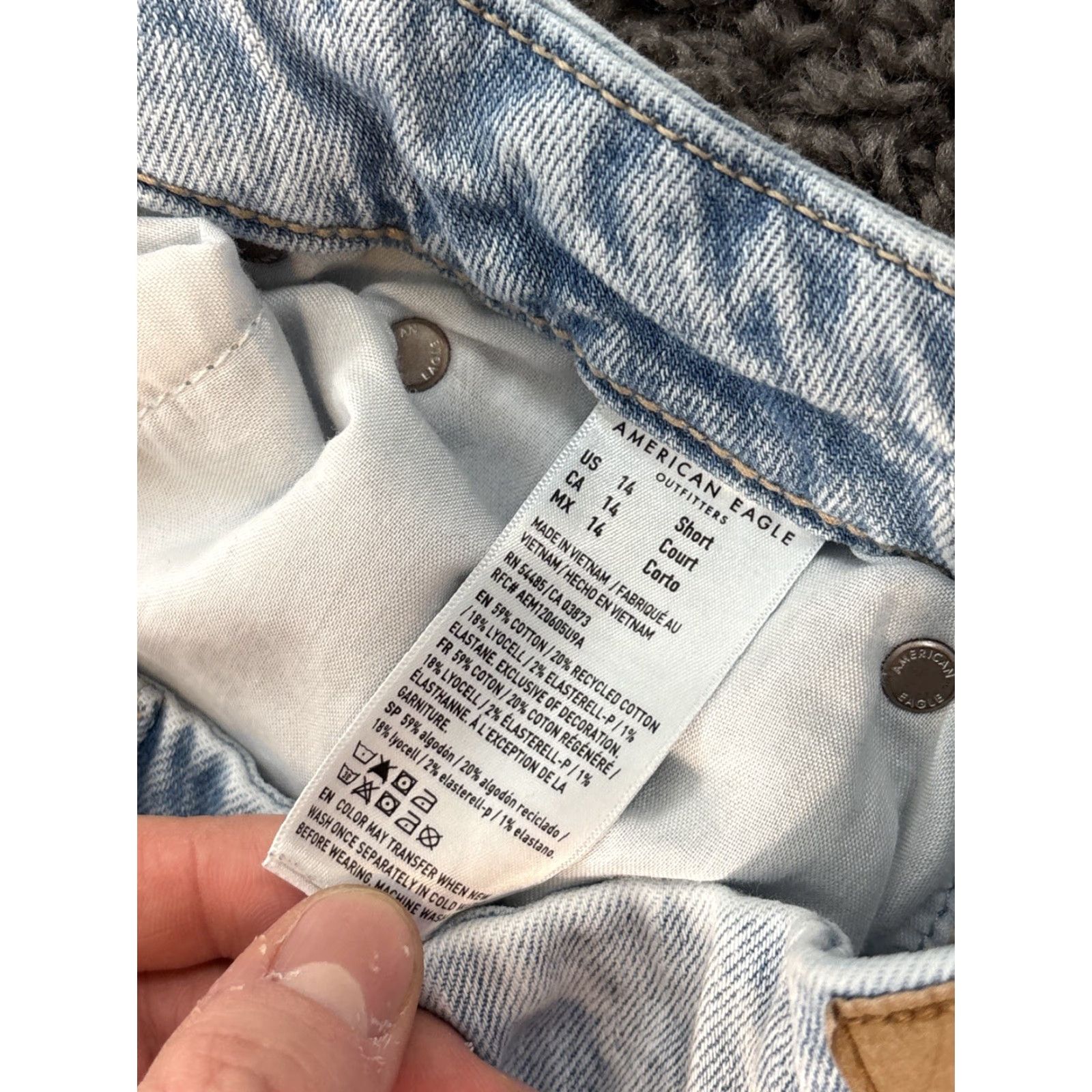 American Eagle Outfitters American Eagle Jeans Womens 14 Short Reg Blue Curvy Super High Rise Baggy Straight 90s Bohemian Grunge Mens Womens Girls Size 36" / US 14 / IT 50 - 7 Thumbnail