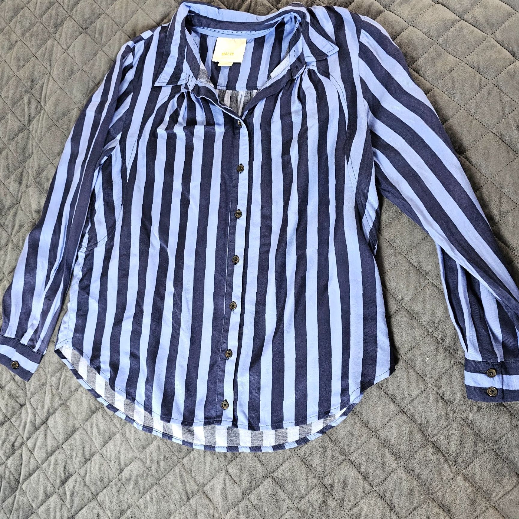 Vintage Maeve Button Blouse Striped Blue Casual Formal Shirt S Women Size S / US 4 / IT 40 - 6 Thumbnail