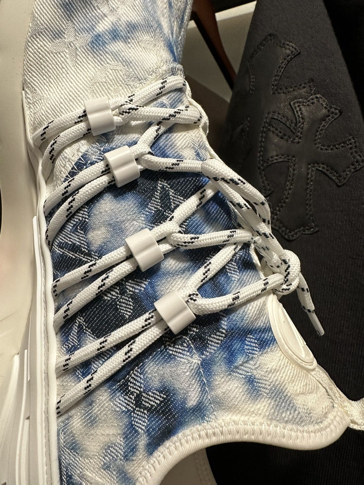 image of Louis Vuitton Fast Lane Tie Dye Denim Shoes in White, Men's (Size 11)