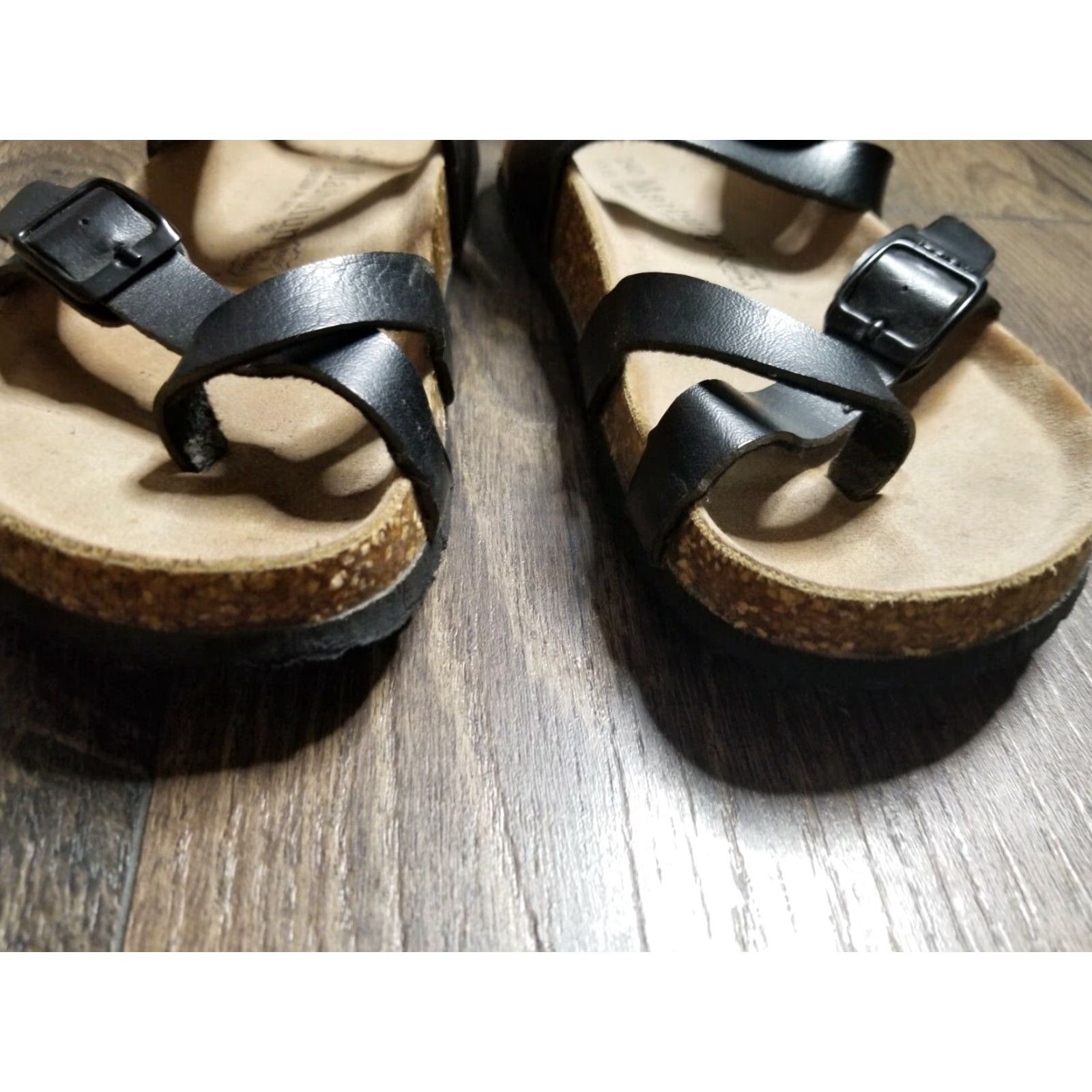 Vintage Maibulun Women's Black Crisscross Ankle Sandals EU 38 US 7 M Synthetic Slide Size US 7 / IT 37 - 5 Thumbnail