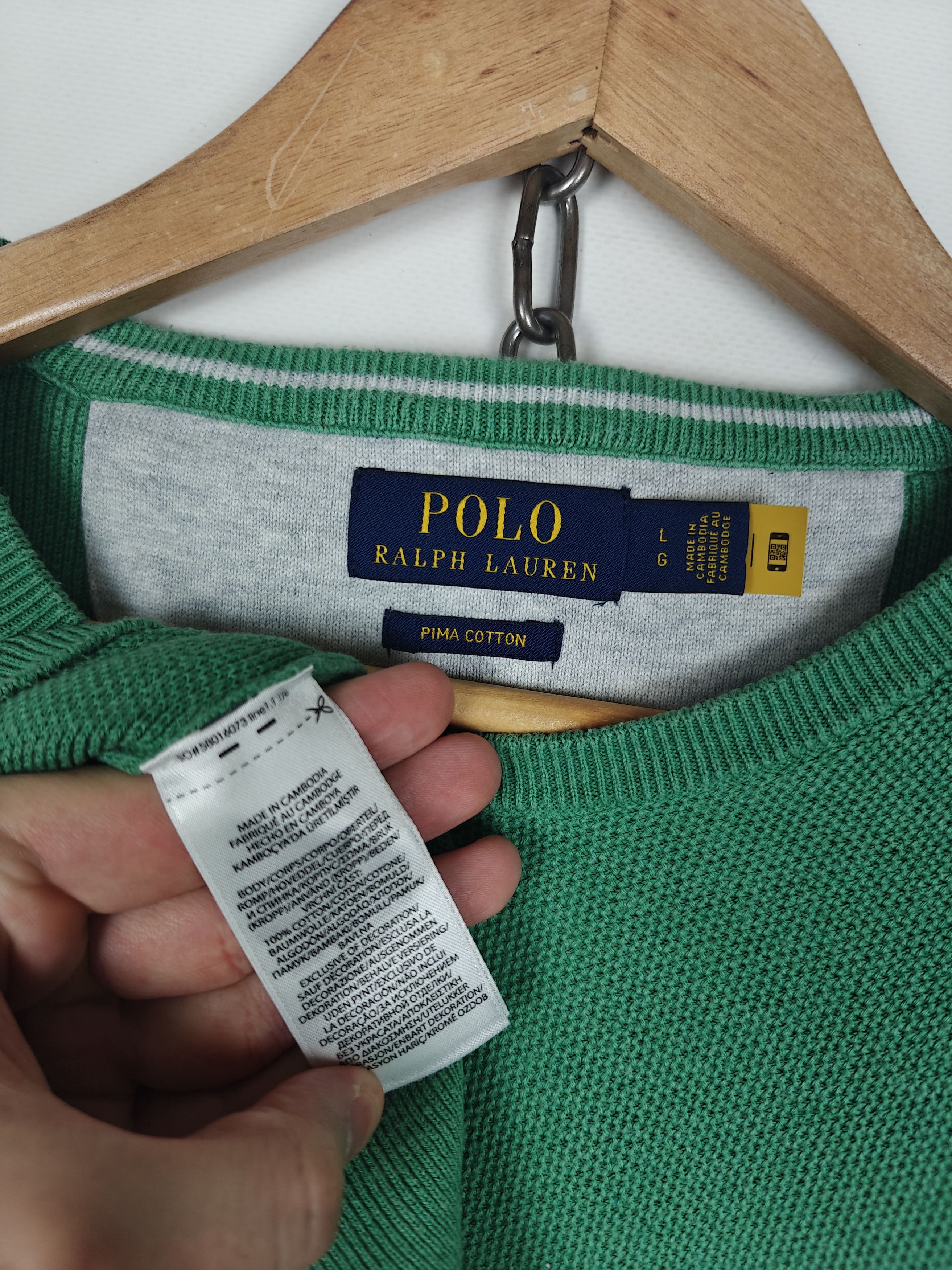 Polo Ralph Lauren Polo Ralph Lauren Sweater Cotton Pullover Green L Size US L / EU 52-54 / 3 - 8 Thumbnail