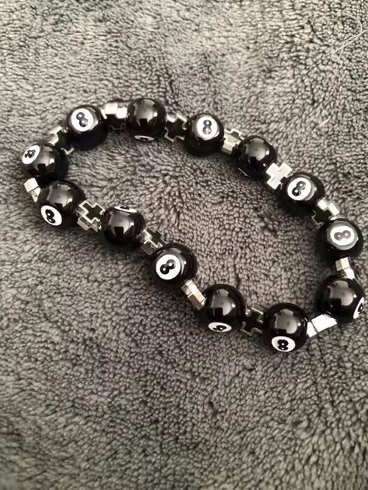 Jewelry Billiard Cross Bead Bracelet Size ONE SIZE - 2 Thumbnail