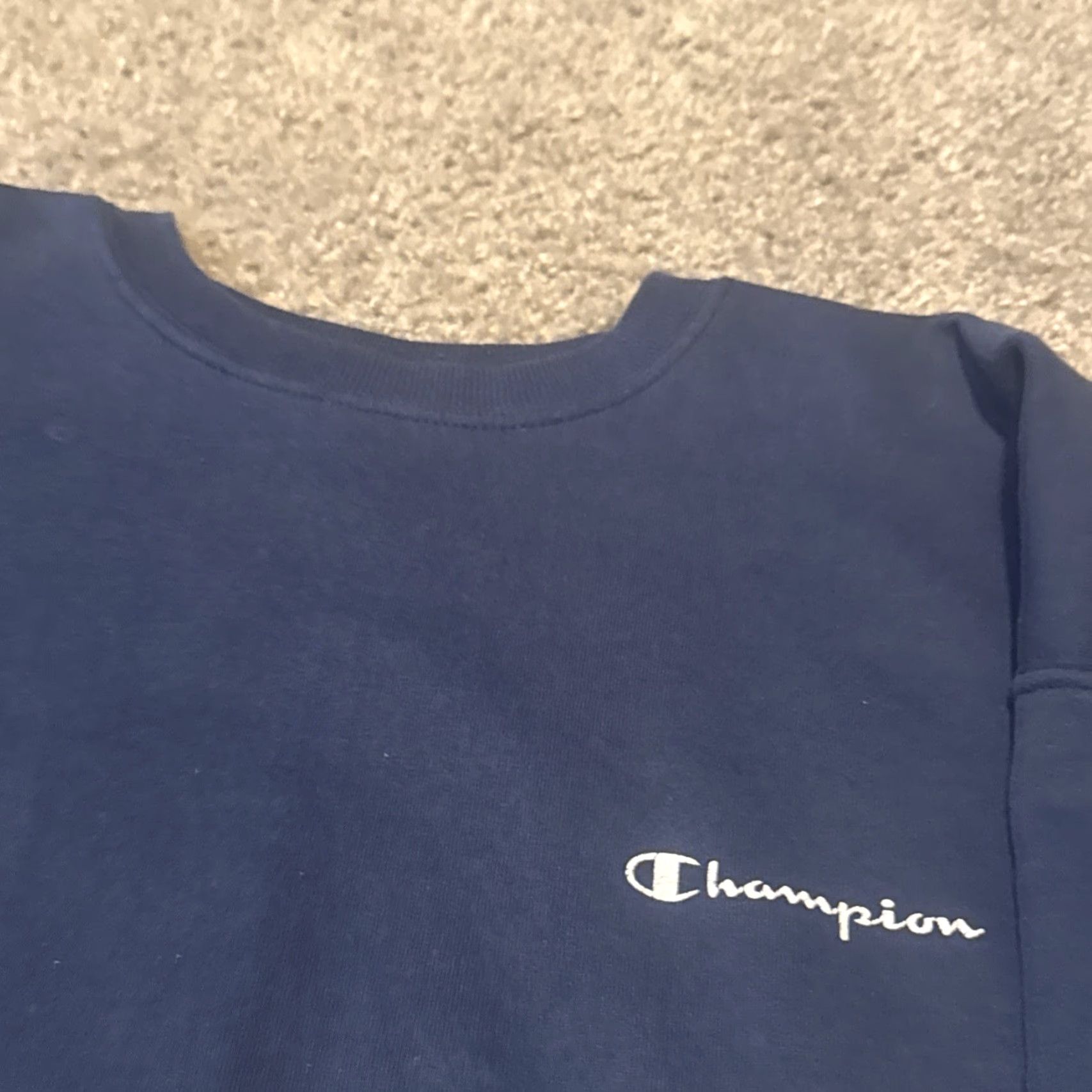 Champion VINTAGE Champion Sweatshirt Crewneck Navy Blue XL 90s Logo Men Shirts? Size US XL / EU 56 / 4 - 3 Thumbnail
