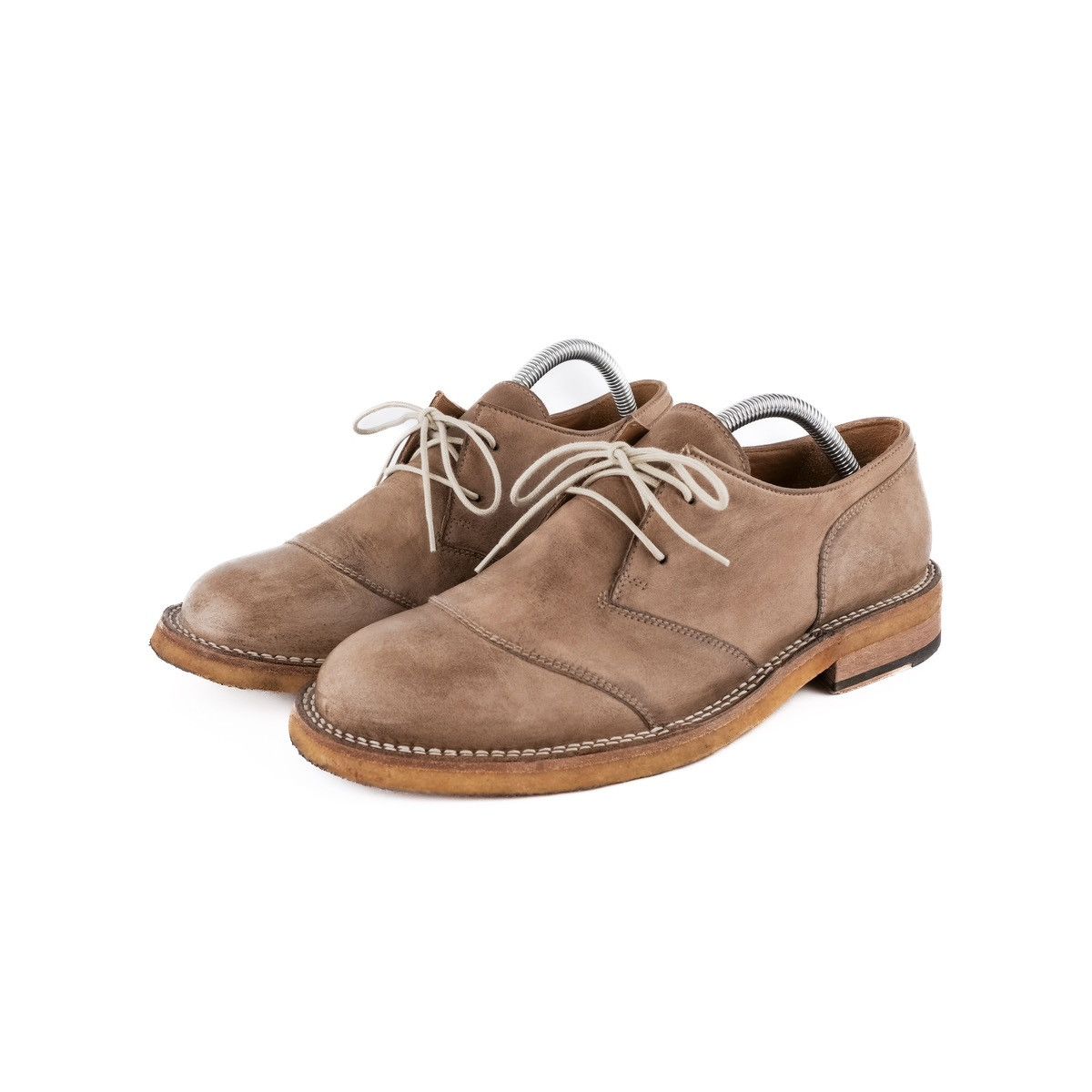 image of Belstaff Waxed Grain Buffalo Vero Cuoio Leather Shoes in Beige, Men's (Size 8)