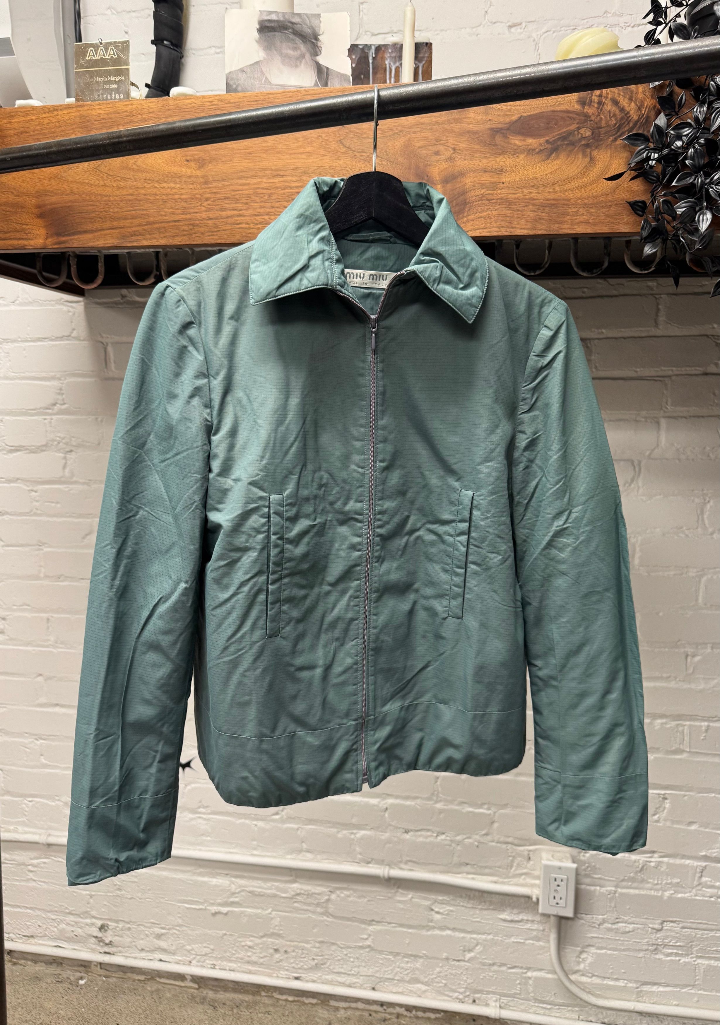 Miu Miu Vintage Miu Miu ‘Uniform Blue’ Cinch Adjustable Zip-Up Jacket Size S / US 4 / IT 40 - 1 Thumbnail