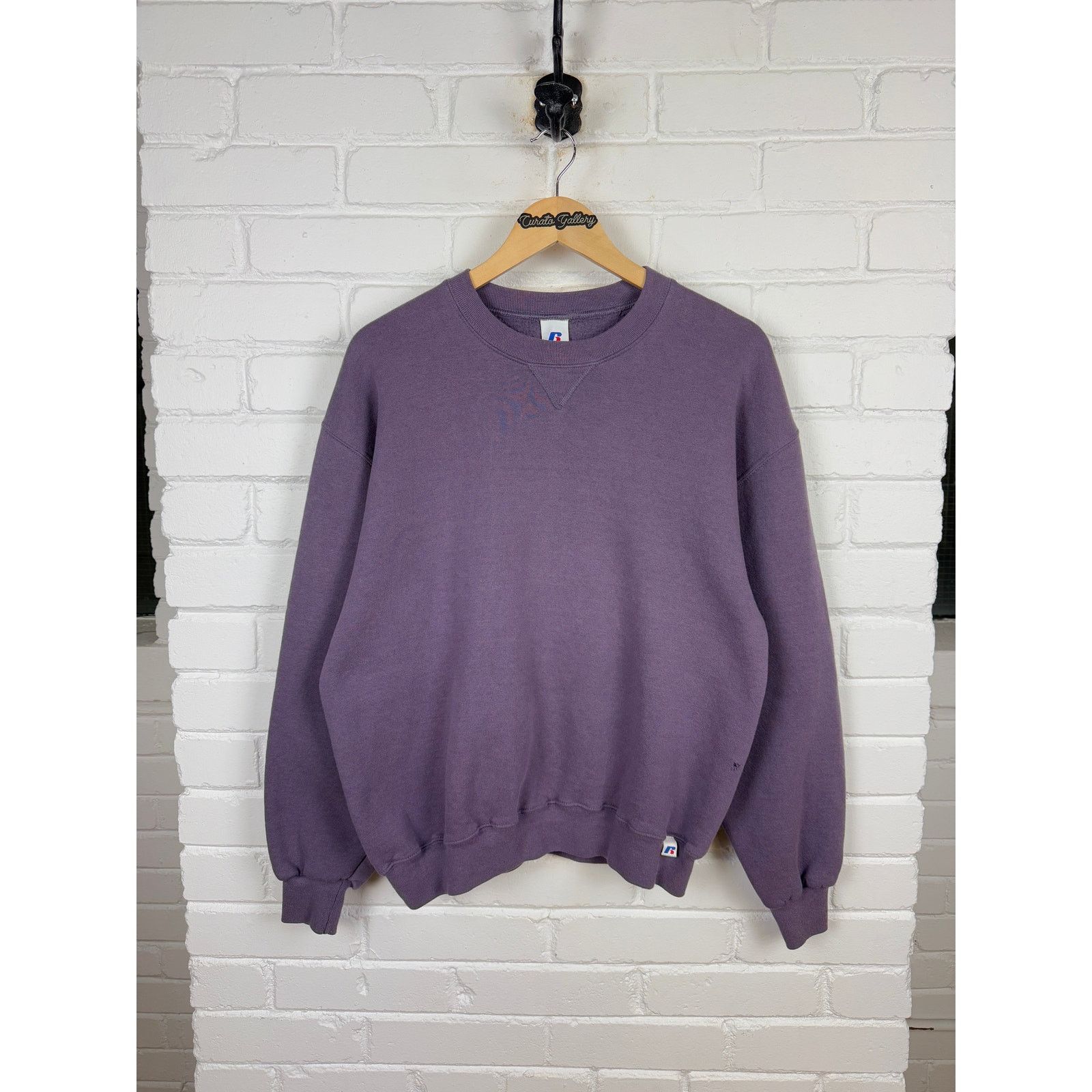 Vintage Russell Athletic Cropped Boxy Sweater Size L Violet Purple Size US L / EU 52-54 / 3 - 1 Thumbnail