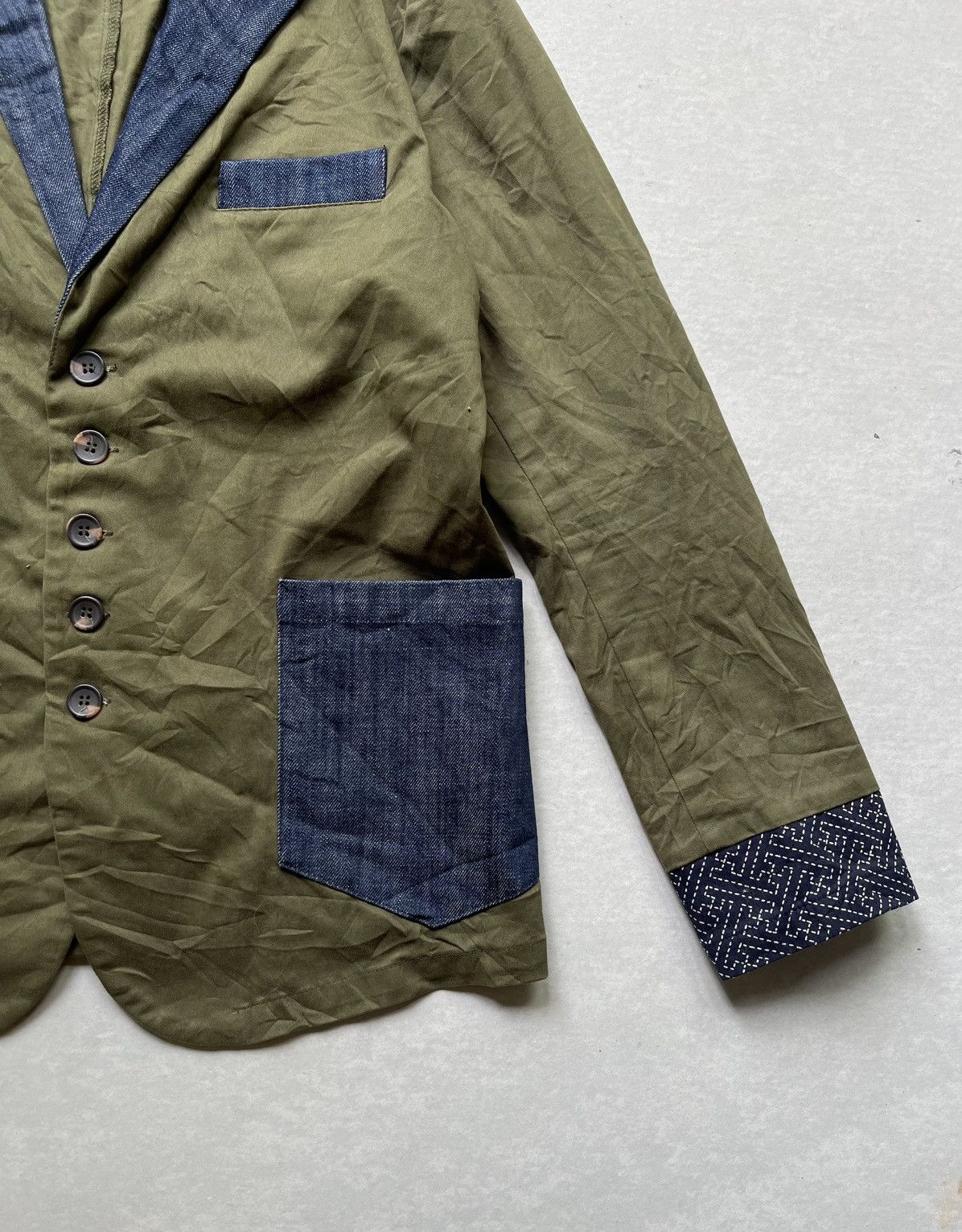 Japanese Brand 🔥Vintage Japanese Brand HB Patchwork Denim Indigo Jacket Size US M / EU 48-50 / 2 - 4 Thumbnail