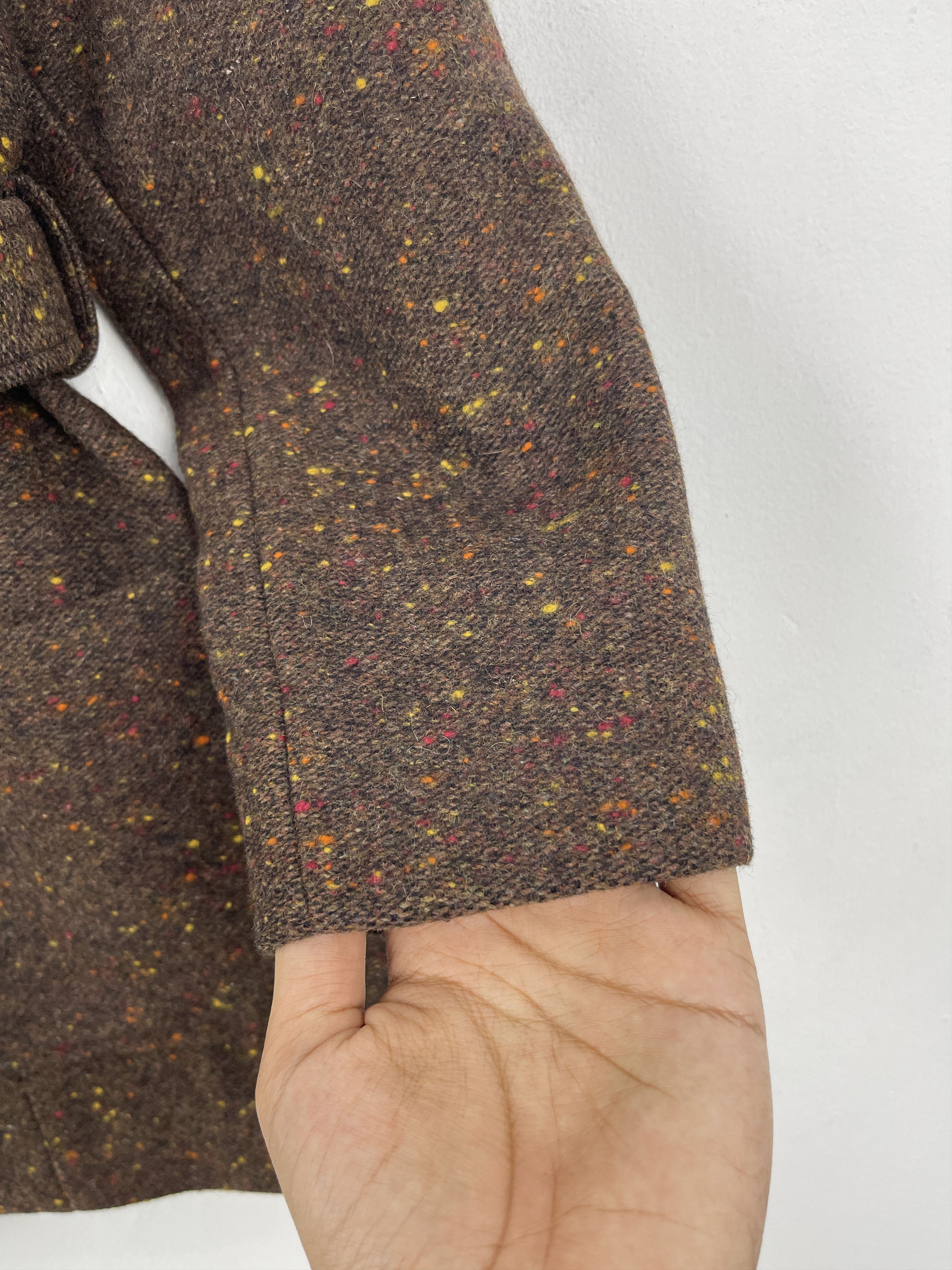 Japanese Brand Vintage Japanese Brand Brown Wool Tweed Belted Jacket JA0098 Size S / US 4 / IT 40 - 9 Thumbnail
