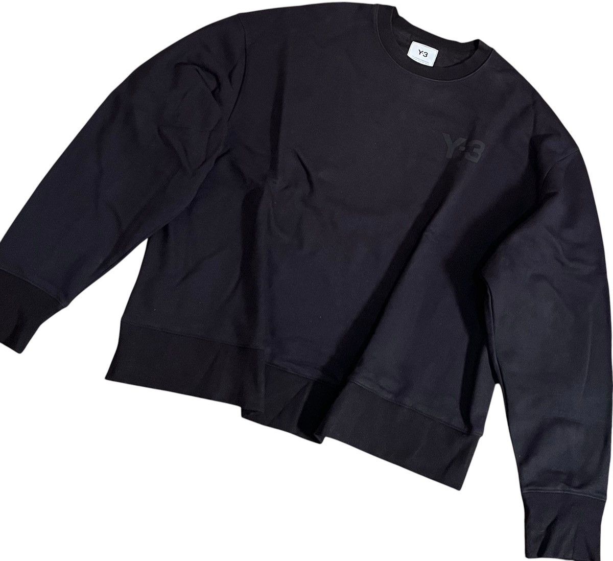 Yohji Yamamoto Yohji yamamoto y-3 boxy logo black sweatshirt Size US XL / EU 56 / 4 - 2 Thumbnail
