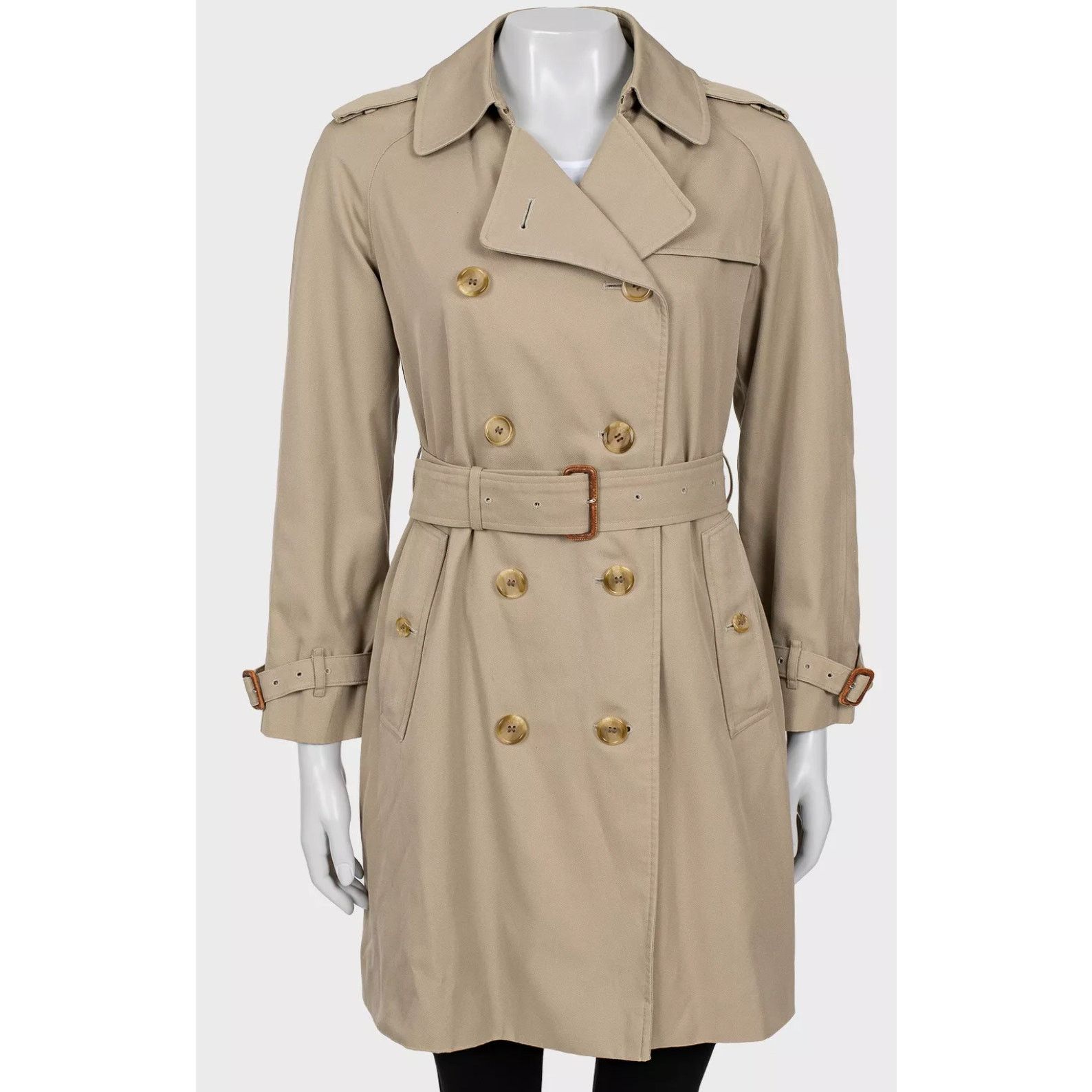 Burberry Burberry Vintage Beige Double-Breasted Trench Coat - S Size S / US 4 / IT 40 - 1 Thumbnail