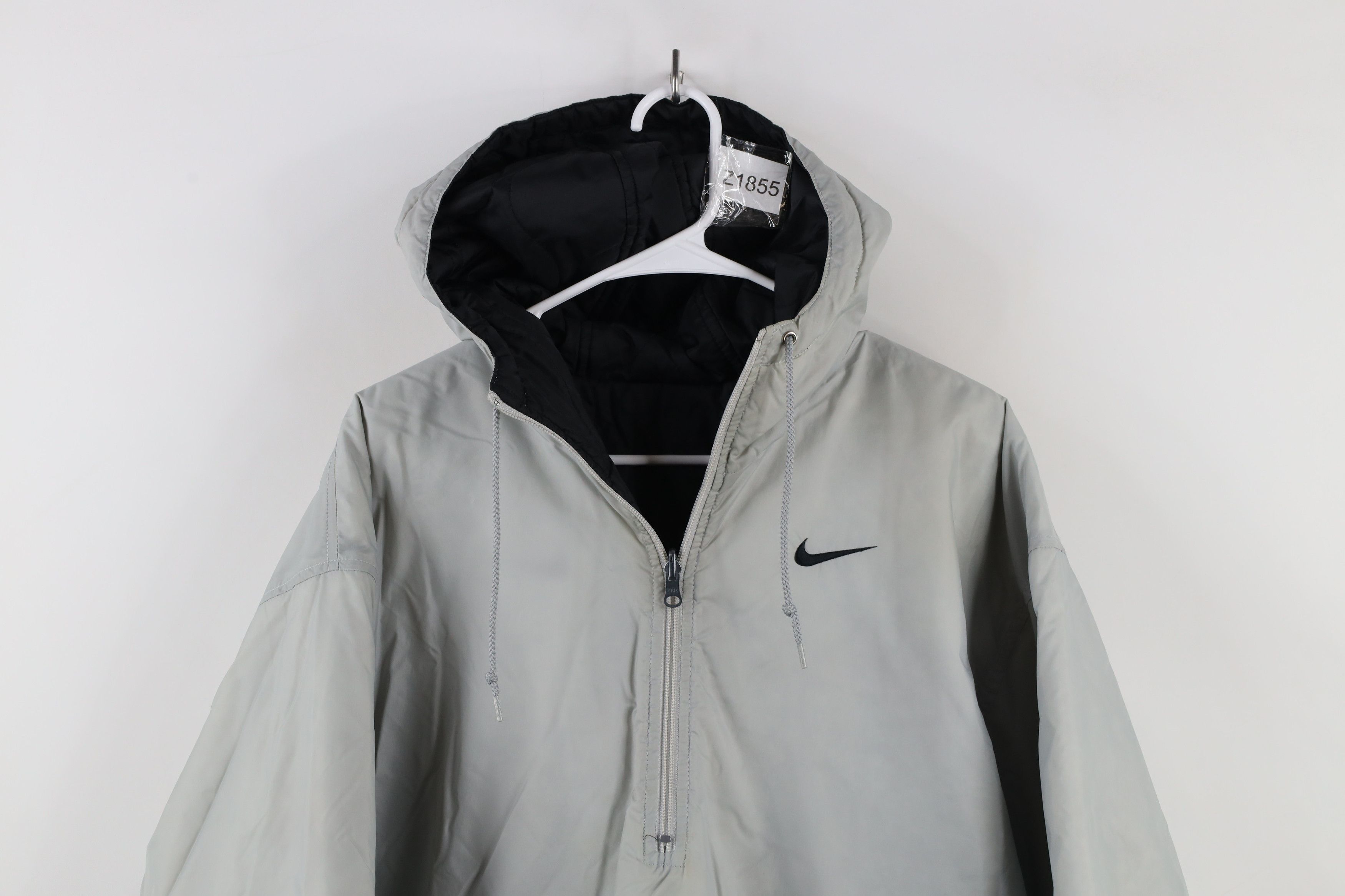 Nike × Vintage Vintage 90s Nike Mini Swoosh Reversible Hooded Anorak Jacket Size US M / EU 48-50 / 2 - 2 Thumbnail