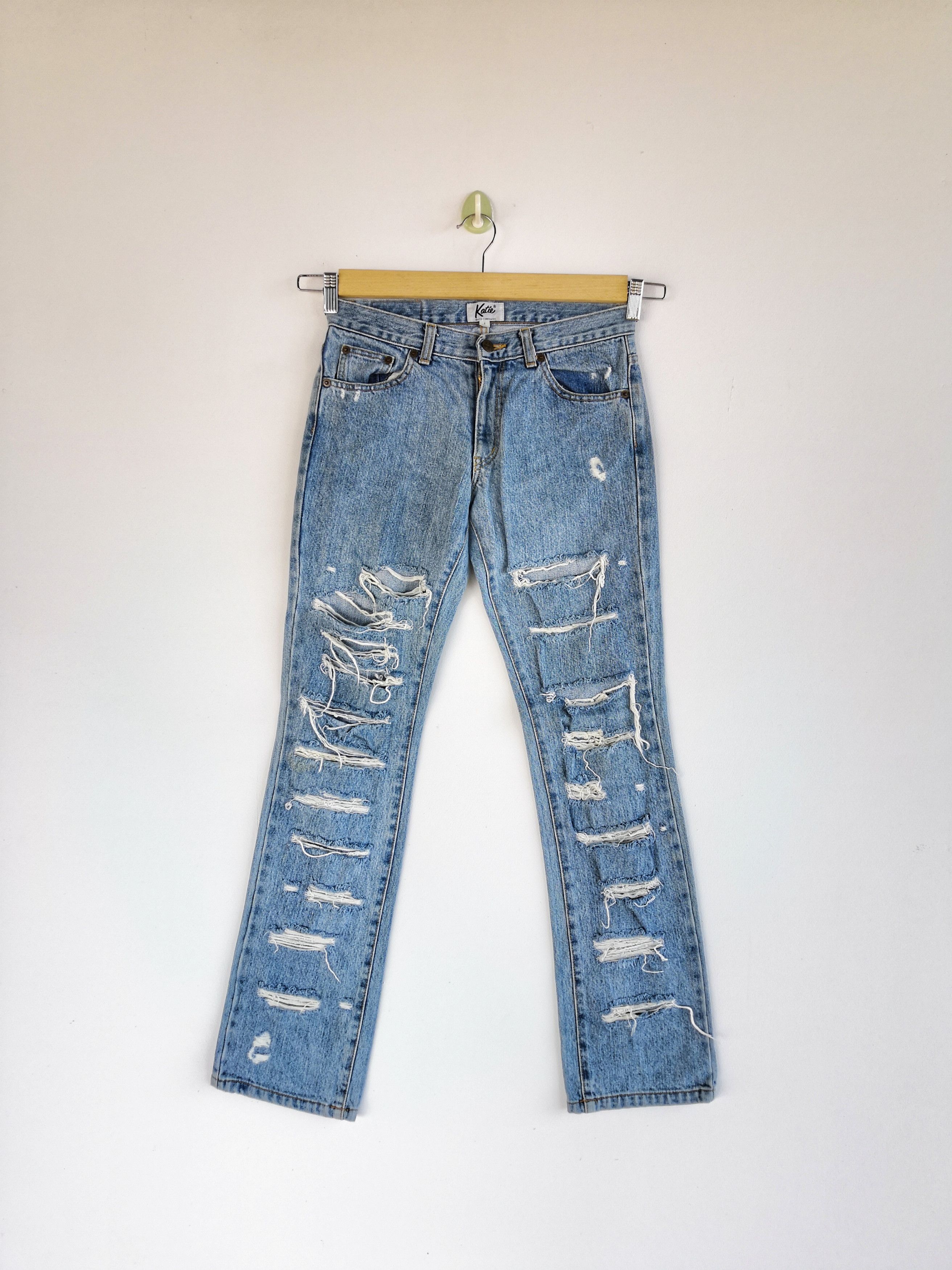 Japanese Brand Distressed Katie Jeans Flared Denim Boot Cut Pants Size 28" / US 6 / IT 42 - 1 Thumbnail
