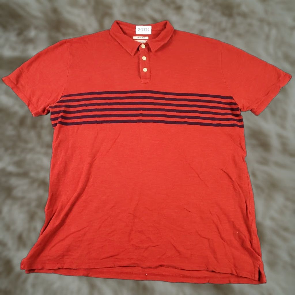 Lucky Brand Lucky Brand Polo Shirt Mens XL Red Solid Short Sleeve Button Collar Classic Casual Polo Men XL Red Adjusted for Wear, Hole on Sleeve - No Graphic Size US XL / EU 56 / 4 - 1 Thumbnail