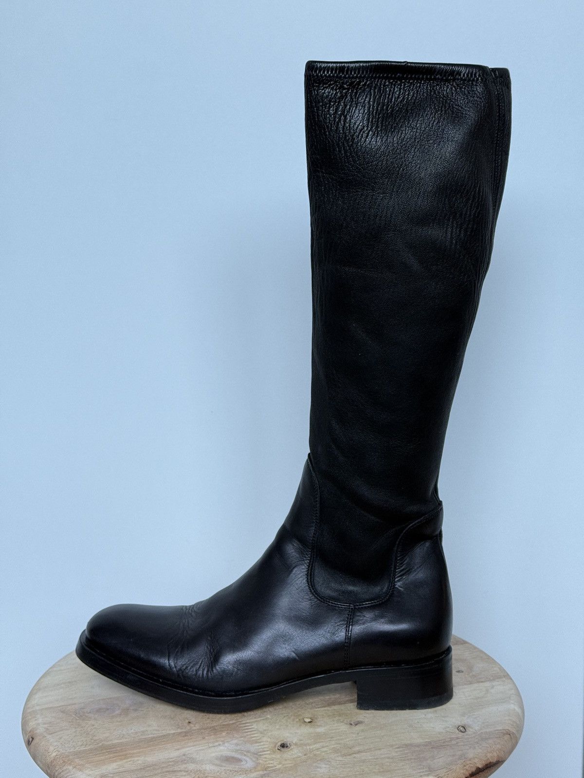 Prada Prada Black Leather Riding Boots Size US 6.5 / IT 36.5 - 2 Thumbnail