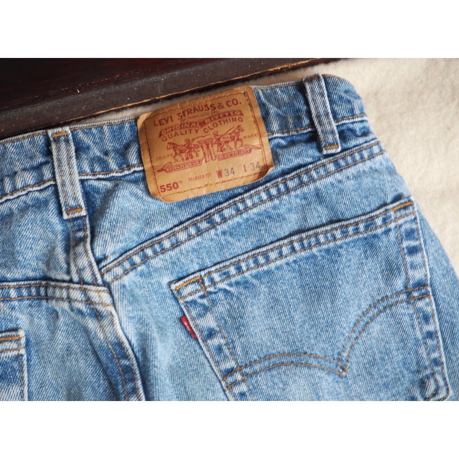 Levi's VTG 90s Levi's USA Made Denim Jeans 32x33 Grunge Blue 550 Relaxed Mens Jeans Pants Size US 32 / EU 48 - 6 Thumbnail