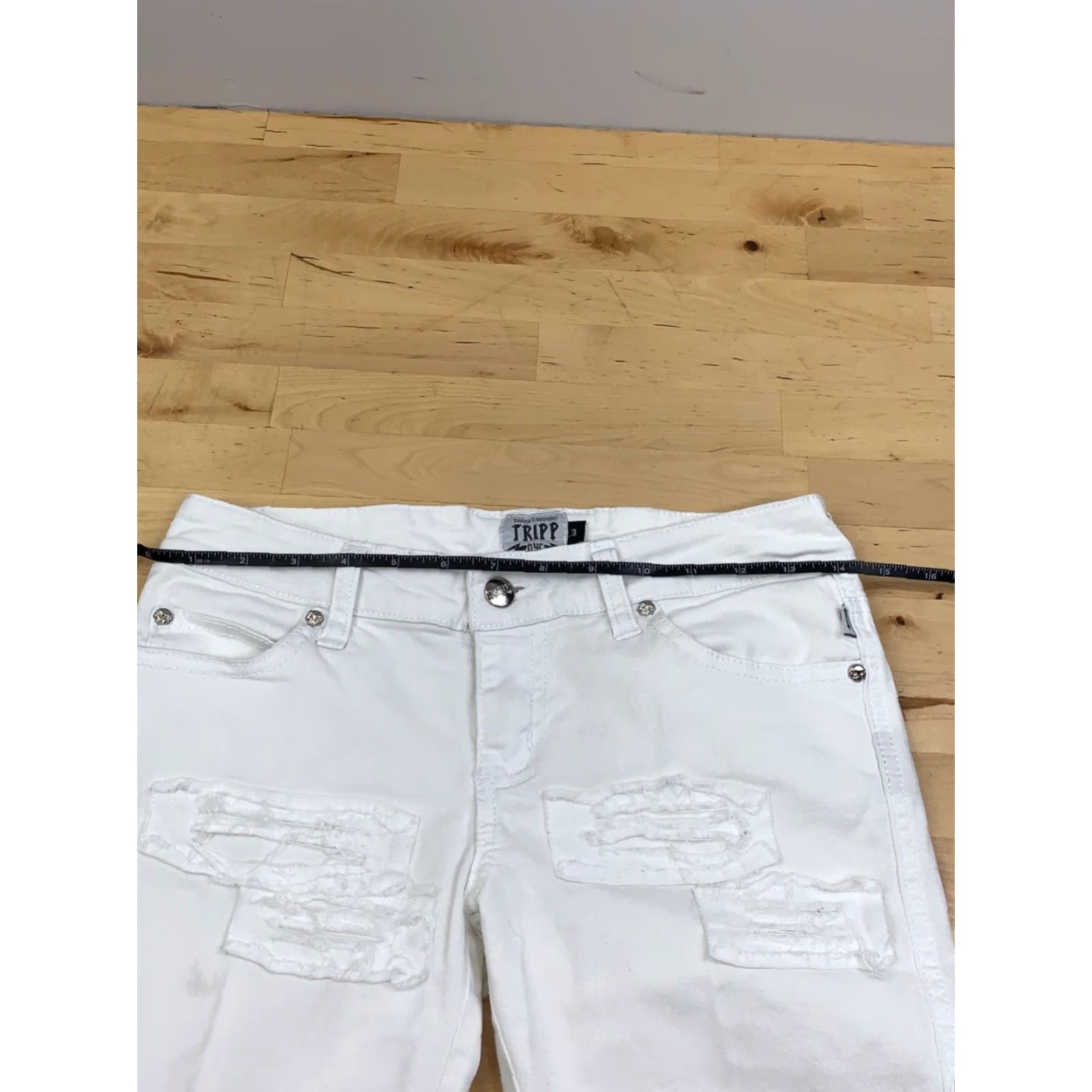 Tripp NYC TRIPP NYC Daang Goodman Pants Womens 3 White Skinny Distress Rock Punk Size 26" / US 2 / IT 38 - 6 Thumbnail