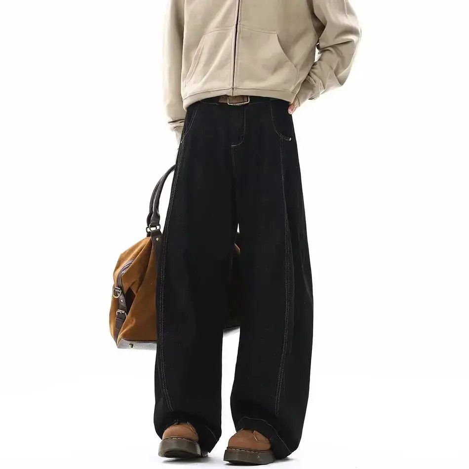 Japanese Brand Retro micro flared straight leg wide leg jeans Size US 32 / EU 48 - 2 Thumbnail