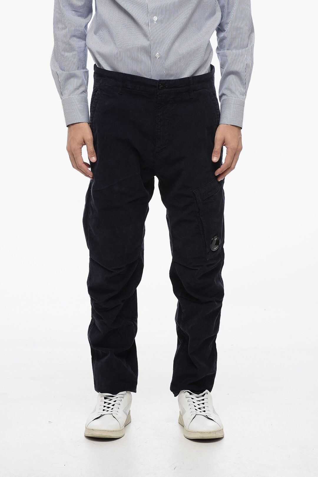 C.P. Company og1mm1024 Corduroy Cargo Pant in Black Size US 34 / EU 50 - 1 Thumbnail