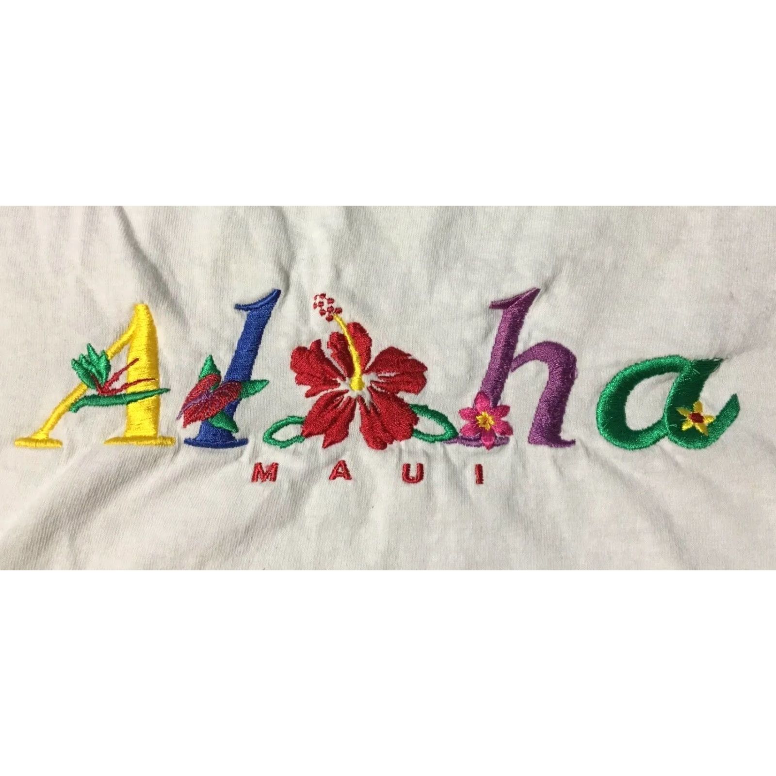 ALOHAS VINTAGE Maui Hawaii Aloha Shirt S White 90s Grunge Surf Ocean USA Women's T-Shirt Size S / US 4 / IT 40 - 2 Thumbnail