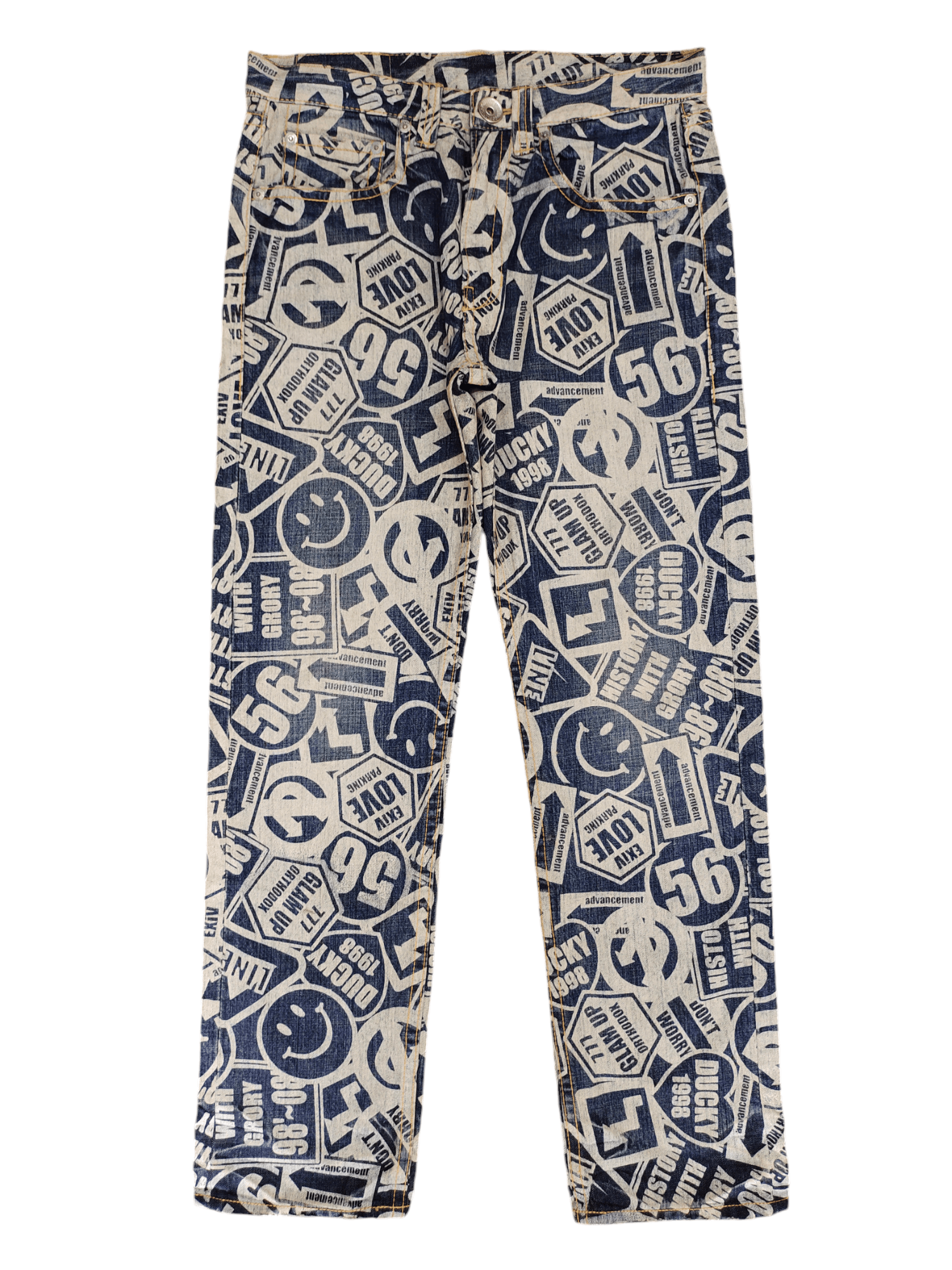 Hysteric Glamour × Undercover Japanese Co & Lu Full Print Hysteric Glamour Style Jeans Size US 33 - 1 Thumbnail