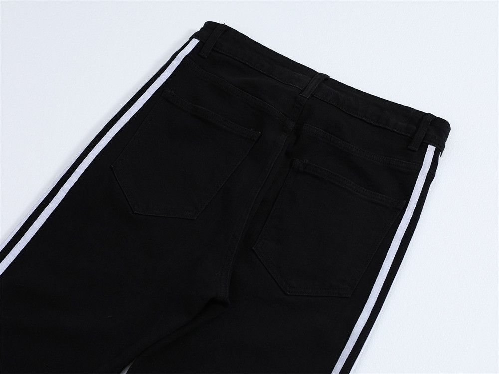 Japanese Brand Street trend color block casual side stripe straight jeans Size US 32 / EU 48 - 5 Thumbnail