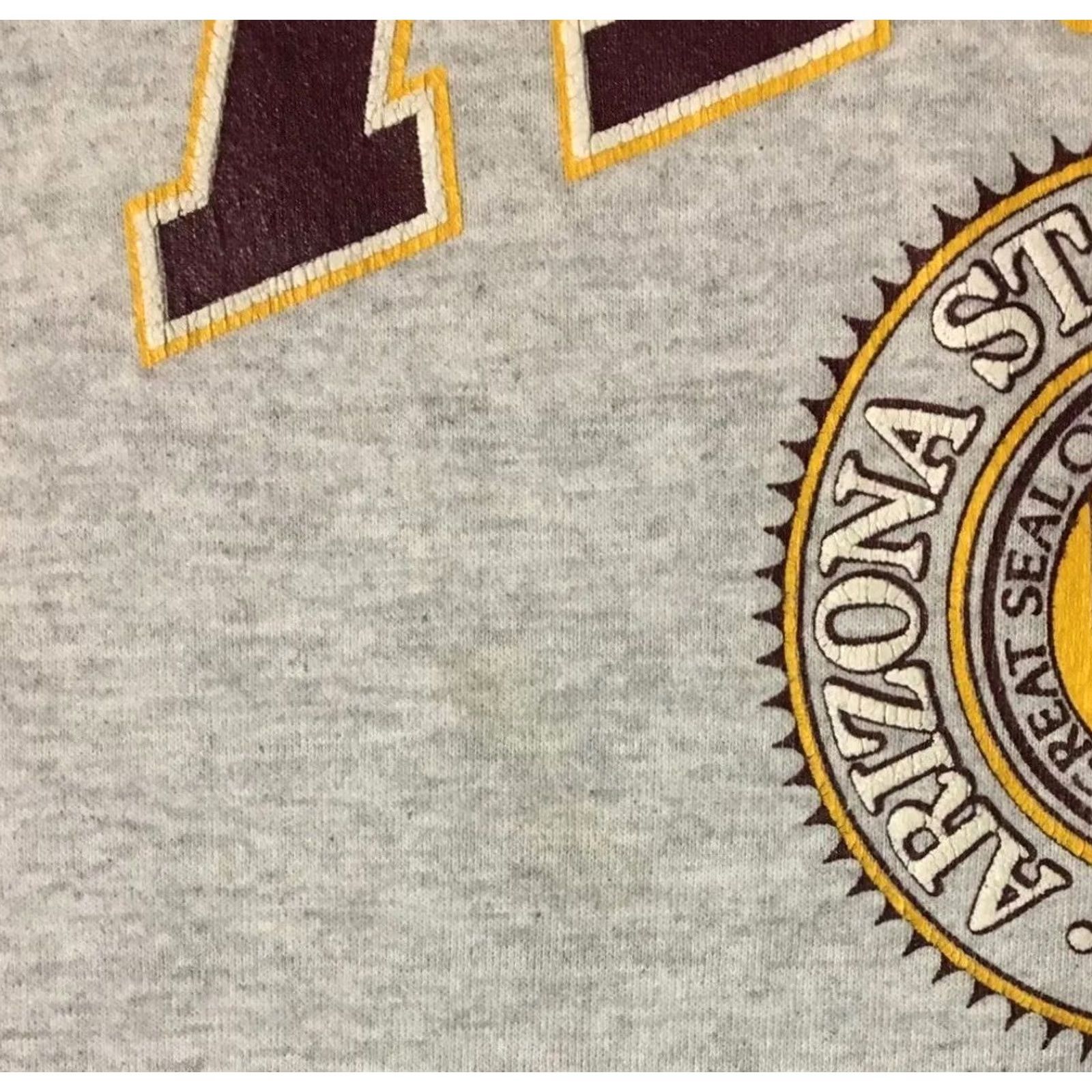 Vintage VINTAGE ASU Faded Spellout Sweatshirt Sweatshirt Hoodie L Gray Men Pullover 90s University Sun Devils Track & Field 90s Sports Boys Mens Size US L / EU 52-54 / 3 - 6 Thumbnail