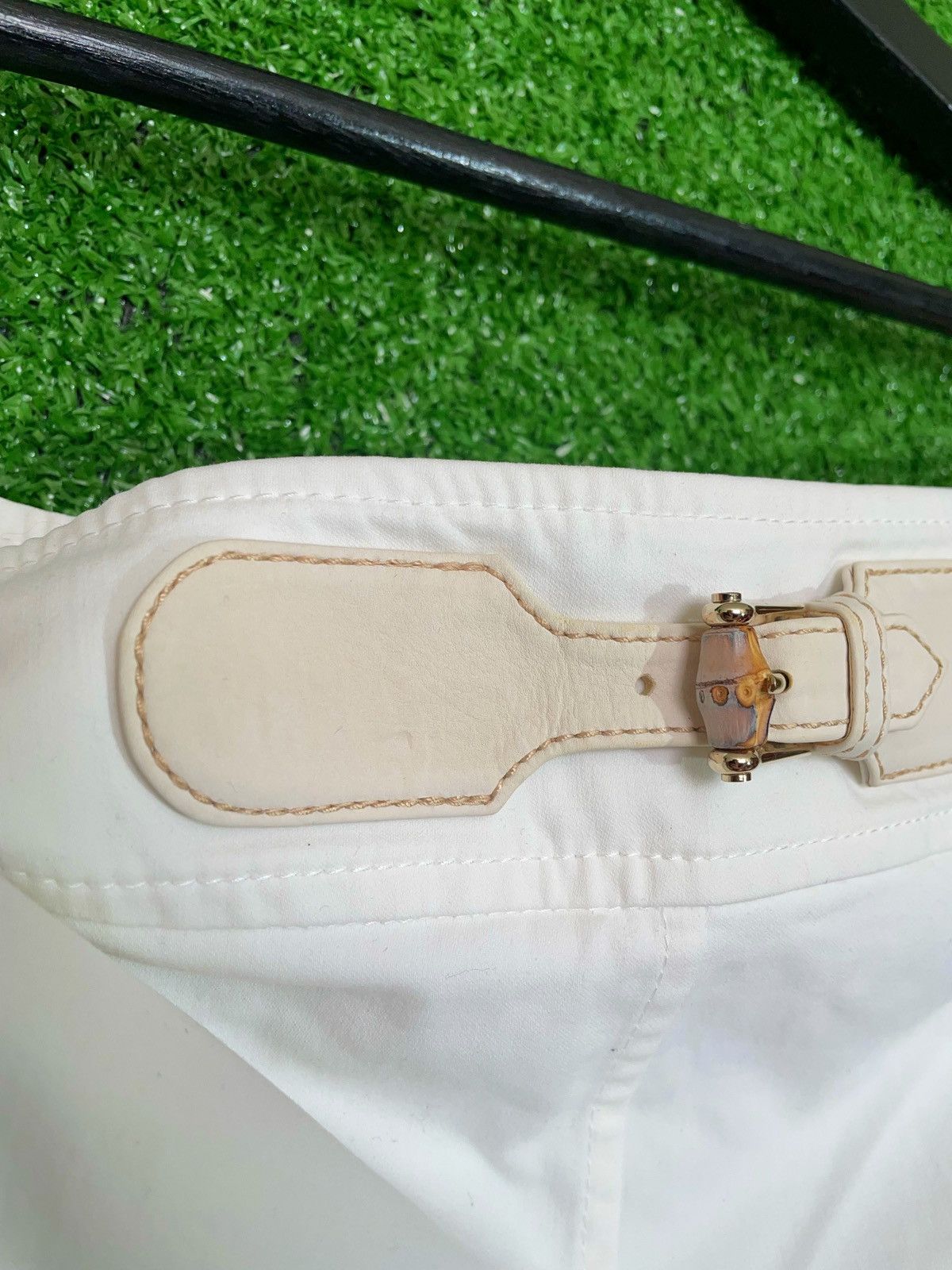 Gucci Gucci White Women Mid Cotton Skirt Size 38 Leather & Bamboo Size 26" / US 2 / IT 38 - 3 Thumbnail