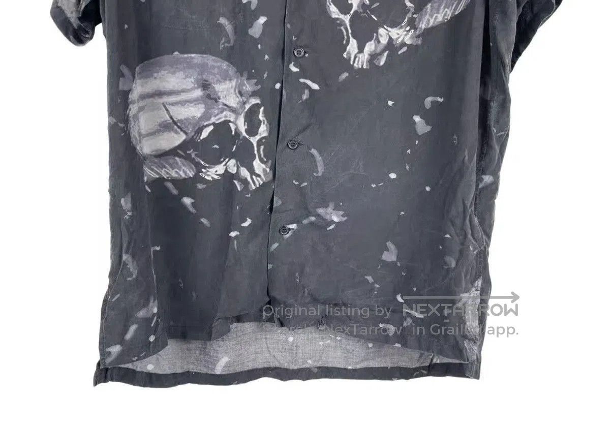 Yohji Yamamoto Black Skull Print Short Sleeve Button-Up Shirt. Size US M / EU 48-50 / 2 - 4 Thumbnail