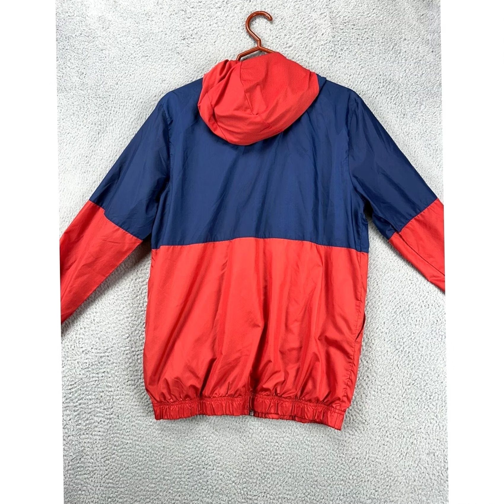 Adidas Adidas Axis Wind Jacket Mens Medium Blue Red Colorblock Full Zip Hooded Windbreaker Jacket Size US M / EU 48-50 / 2 - 3 Thumbnail