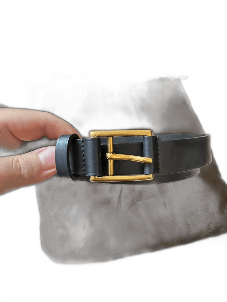 Gucci Gucci Black Belt with Gold Buckle Size ONE SIZE - 1 Thumbnail