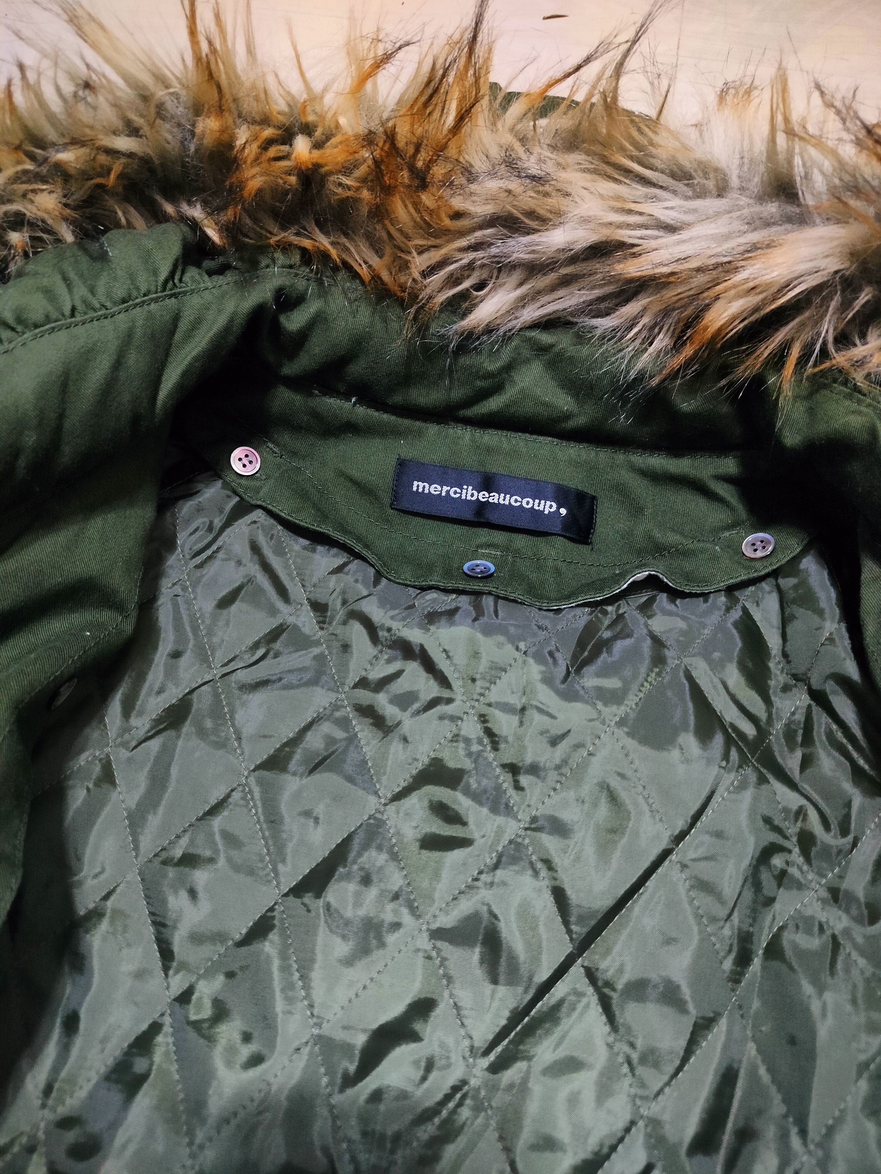 Issey Miyake Mercibeaucoup Green Parka Jacket with Fur Size US L / EU 52-54 / 3 - 7 Thumbnail