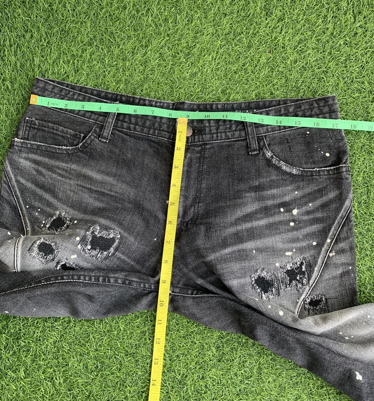Number (N)ine 🔥Number (N) Distressed Splatter Denim Jeans Size US 32 / EU 48 - 21 Thumbnail