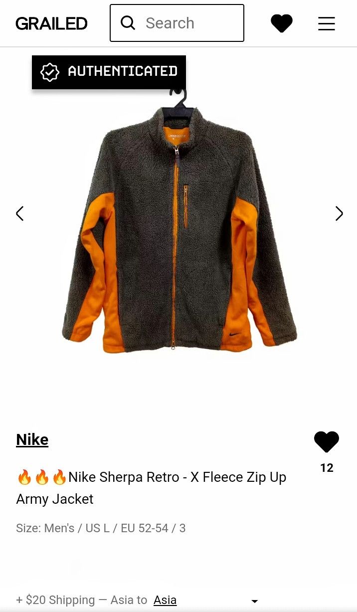Nike 🔥🔥🔥Nike Sherpa Retro - X Fleece Zip Up Army Jacket Size US L / EU 52-54 / 3 - 11 Thumbnail