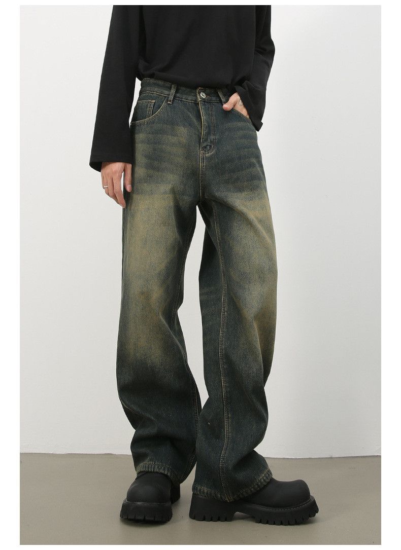 Japanese Brand × Jean Men's blue washed distressed loose straight jeans Size US 32 / EU 48 - 2 Thumbnail