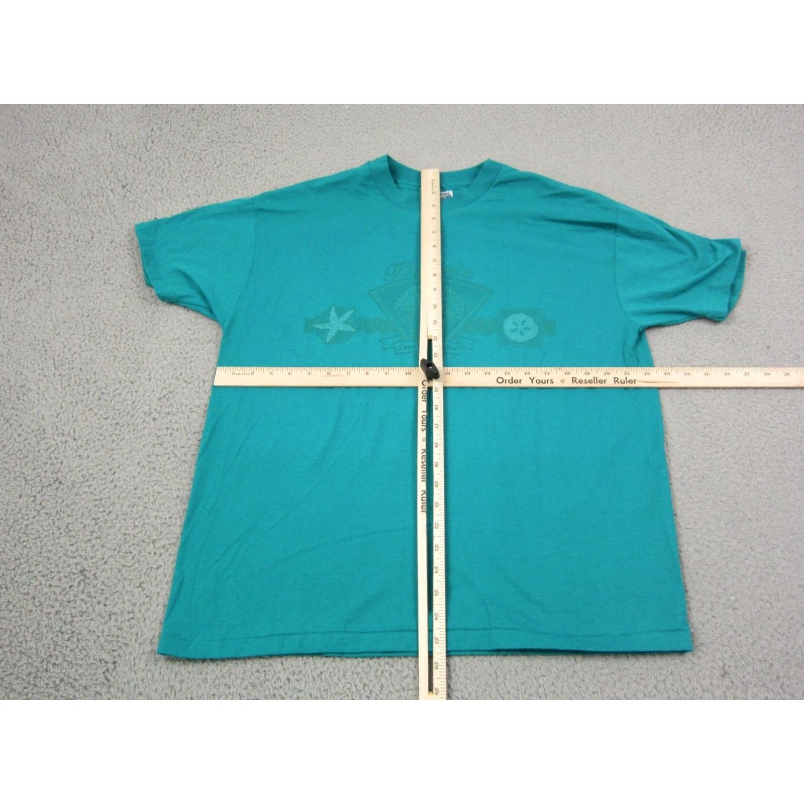 Hanes VINTAGE Hanes Shirt XL Mens Blue 90s USA Short Sleeve Crew Neck Cotton T-Shirt Small Print 80s Theme Florida Sunshine Size US XL / EU 56 / 4 - 7 Thumbnail