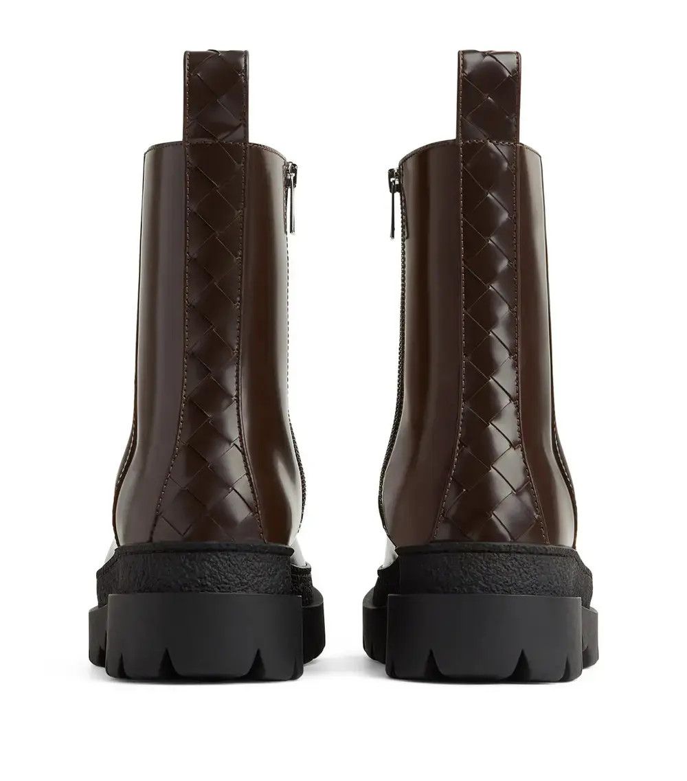 Bottega Veneta o1bcso1str1025 Leather Highway Ankle Boots in Brown Size US 6 / EU 39 - 3 Thumbnail