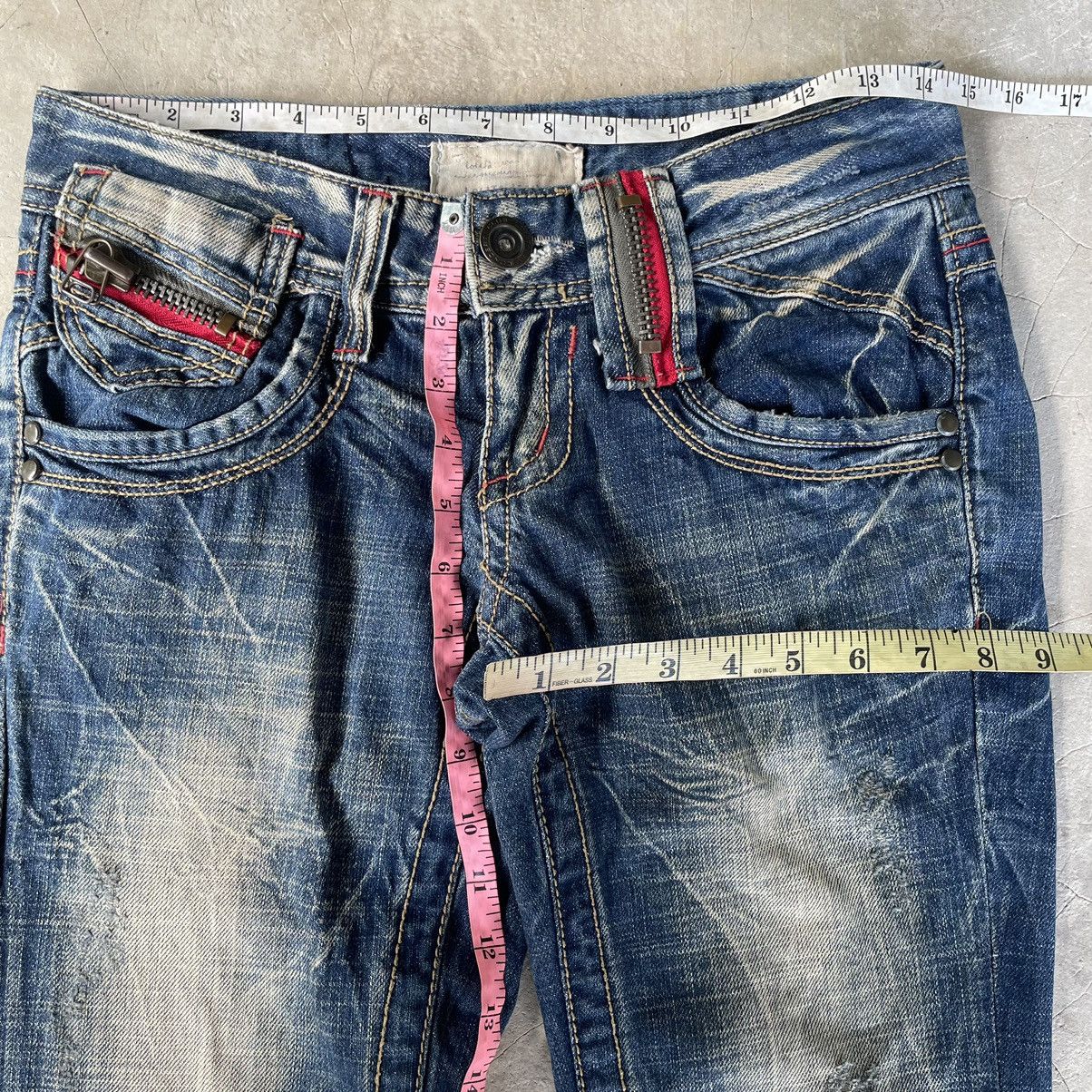 Hysteric Glamour 🇯🇵 LOLITA Flare Bootcut Mudwash Distressed Exotic Denim Jeans Size 29" - 15 Thumbnail