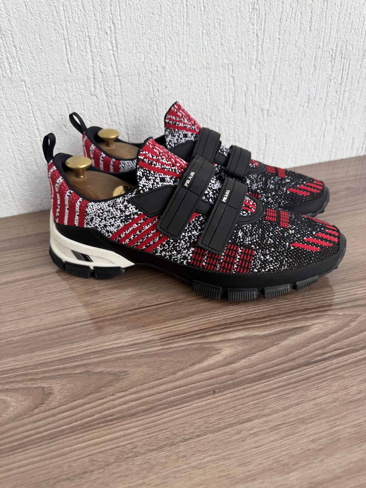 Prada Knit crossection leather trainers Size US 7.5 / EU 40-41 - 2 Thumbnail