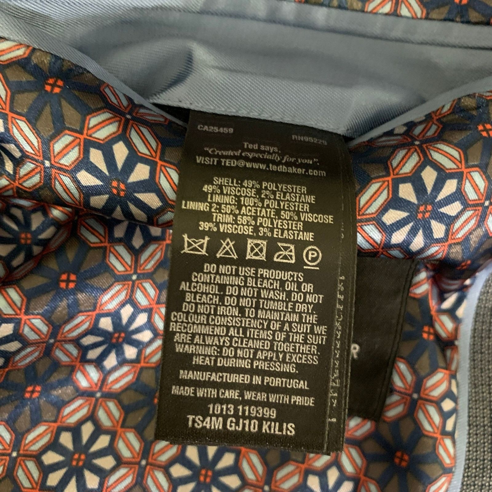 Ted Baker TED BAKER Navy Grey Nailhead Viscose Polyester Blend Suit Size 36R - 11 Thumbnail