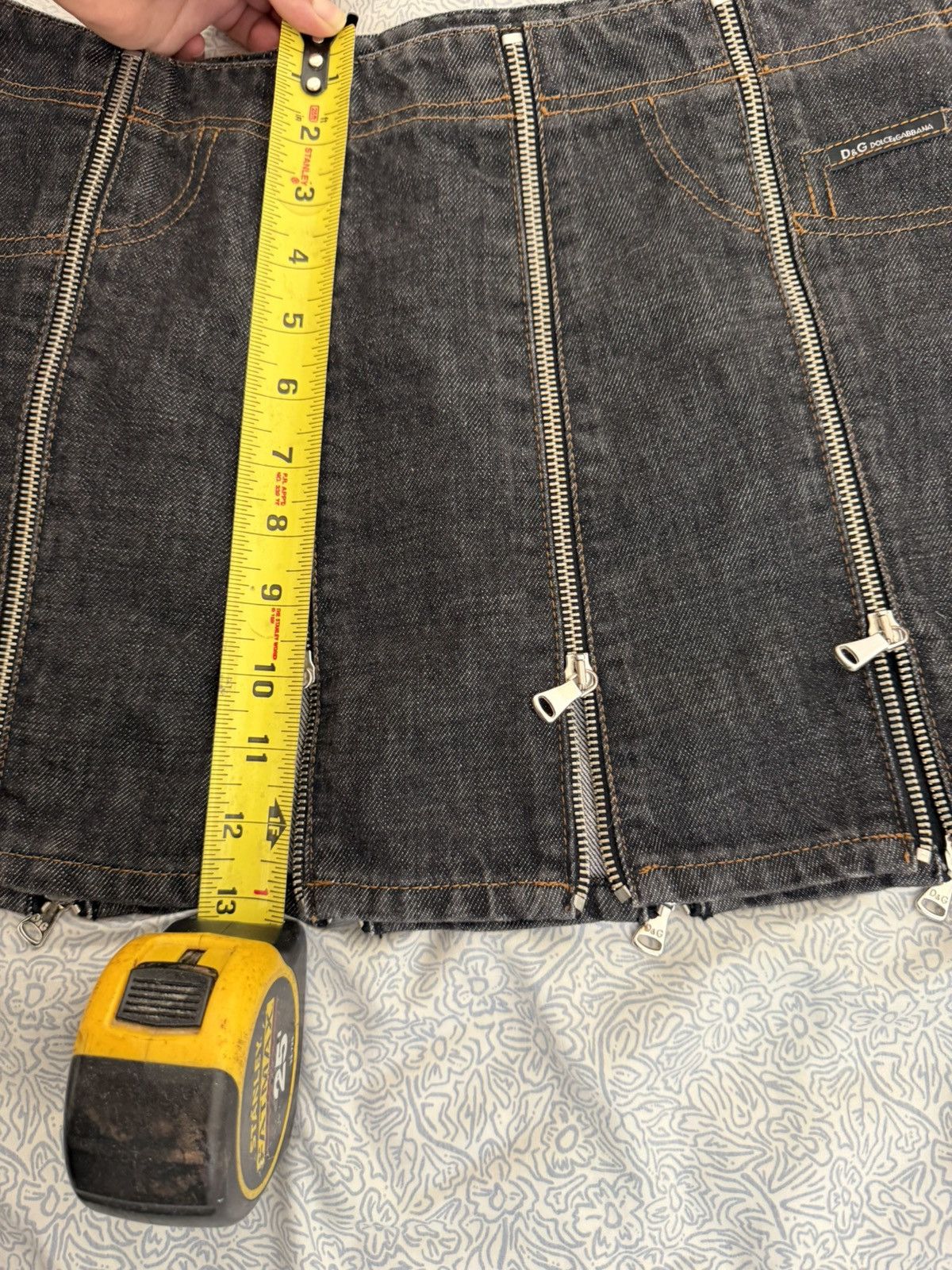 Dolce & Gabbana D&G Black Zipper Denim Mini Skirt Size 30" / US 8 / IT 44 - 10 Thumbnail
