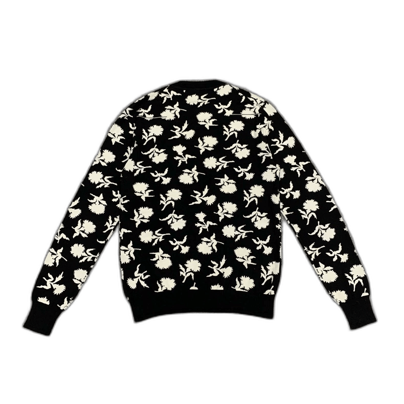 Dior Dior Black Camellia Wool Knit Sweater Size US XS / EU 42 / 0 - 1 Thumbnail