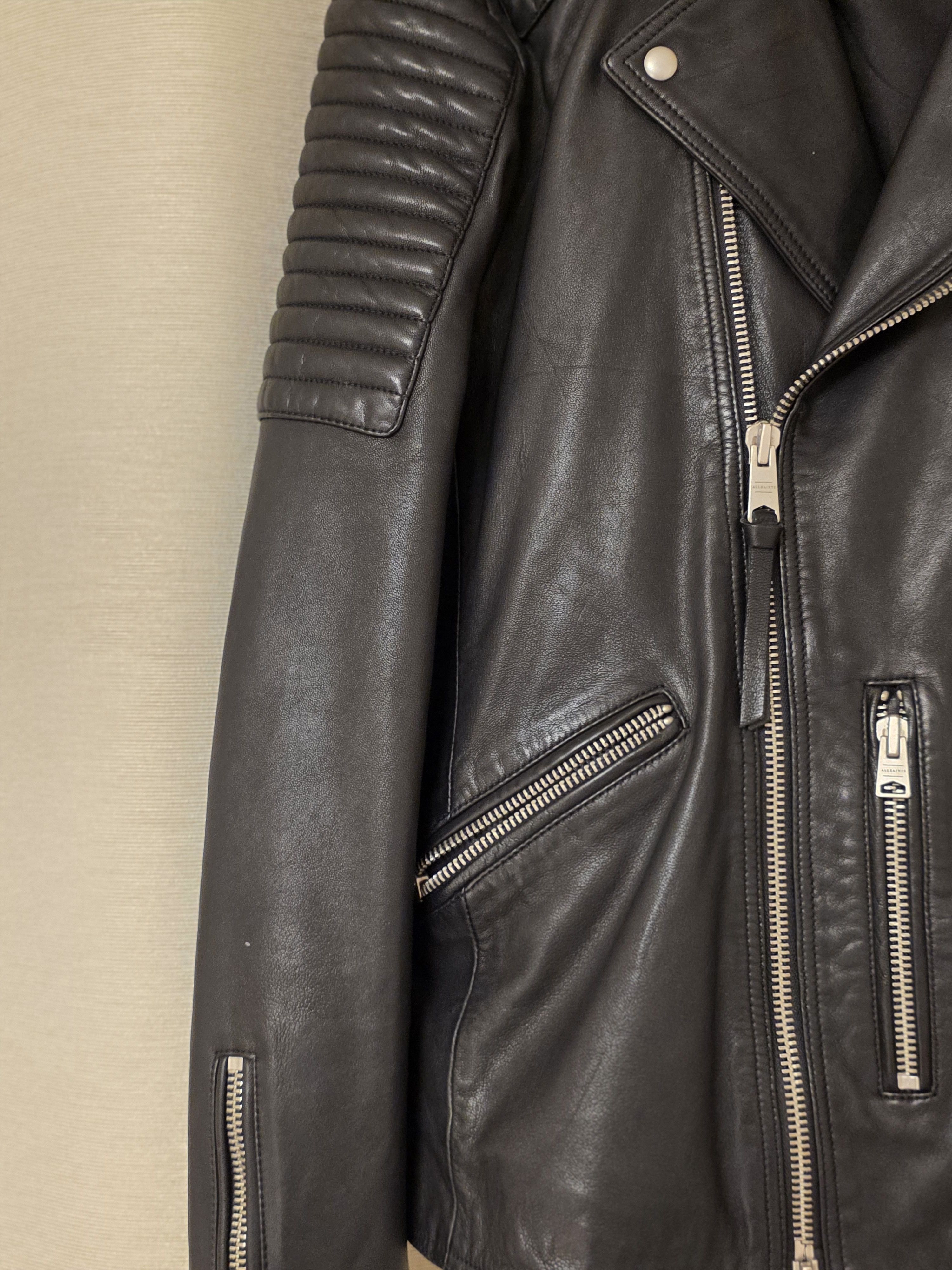 Allsaints AllSaints Estello black leather biker jacket Size US L / EU 52-54 / 3 - 3 Thumbnail