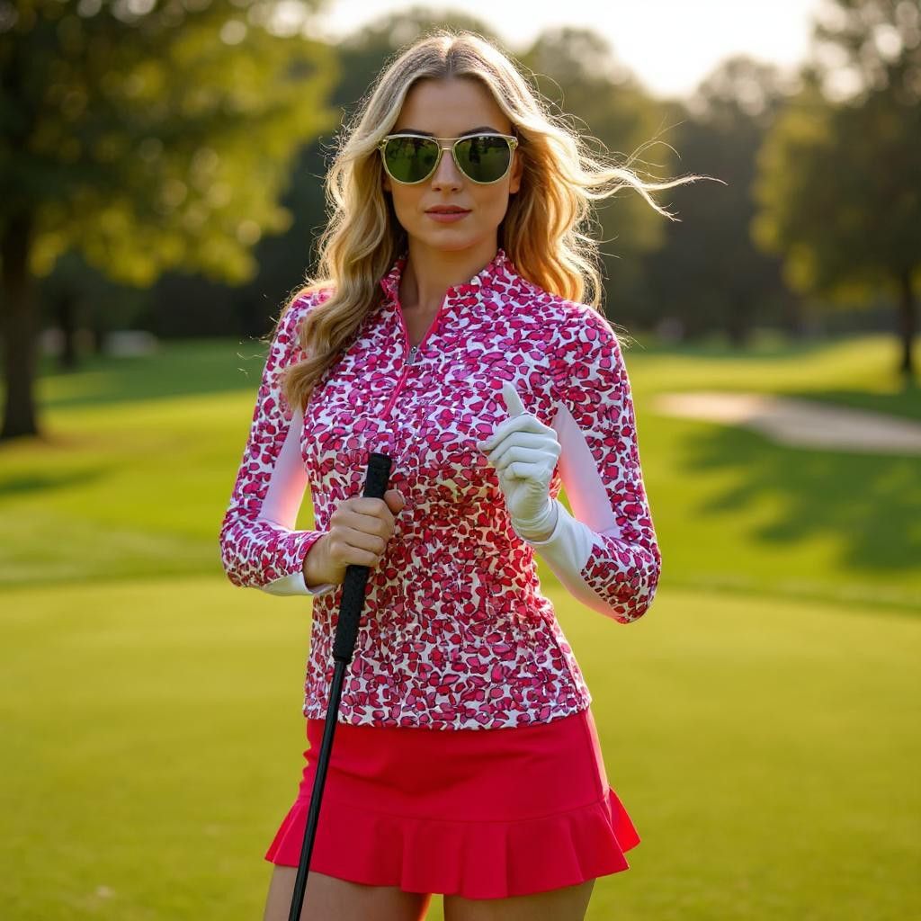 Other TAIL Long Sleeve UV Golf 1/4 Zip Top Pink White Womens Small Size S / US 4 / IT 40 - 1 Thumbnail